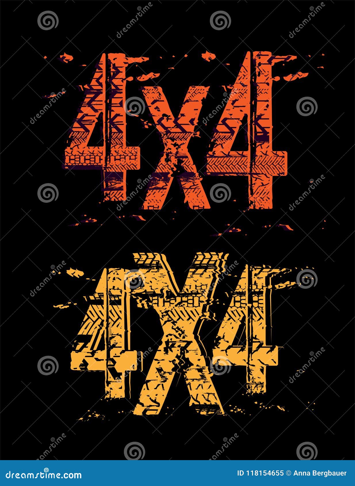 off-road grunge 4x4 lettering