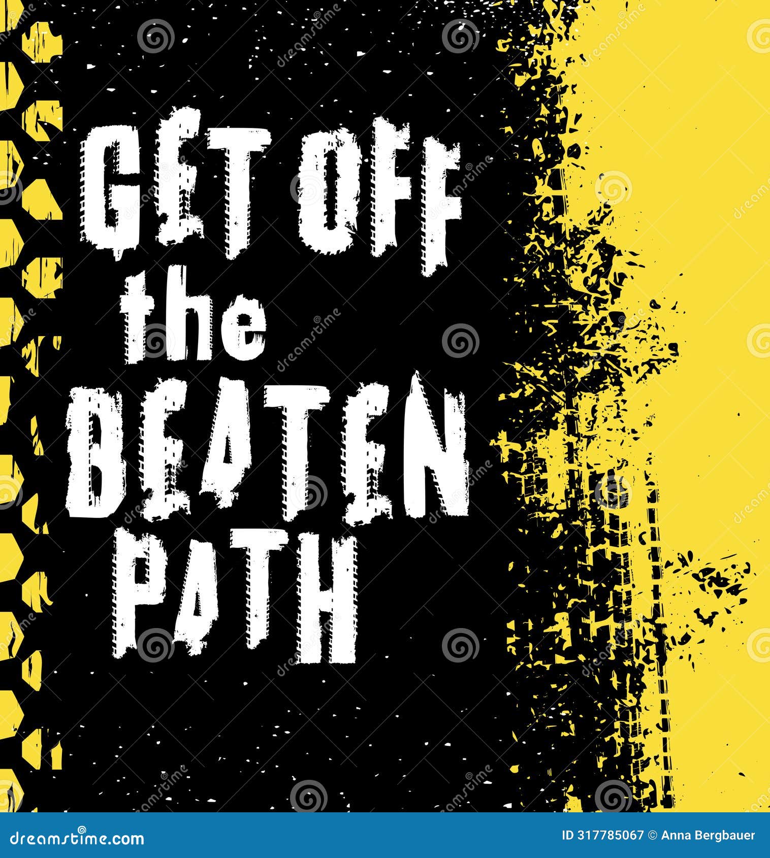 off-road hand drawn grunge lettering. off the beaten path.