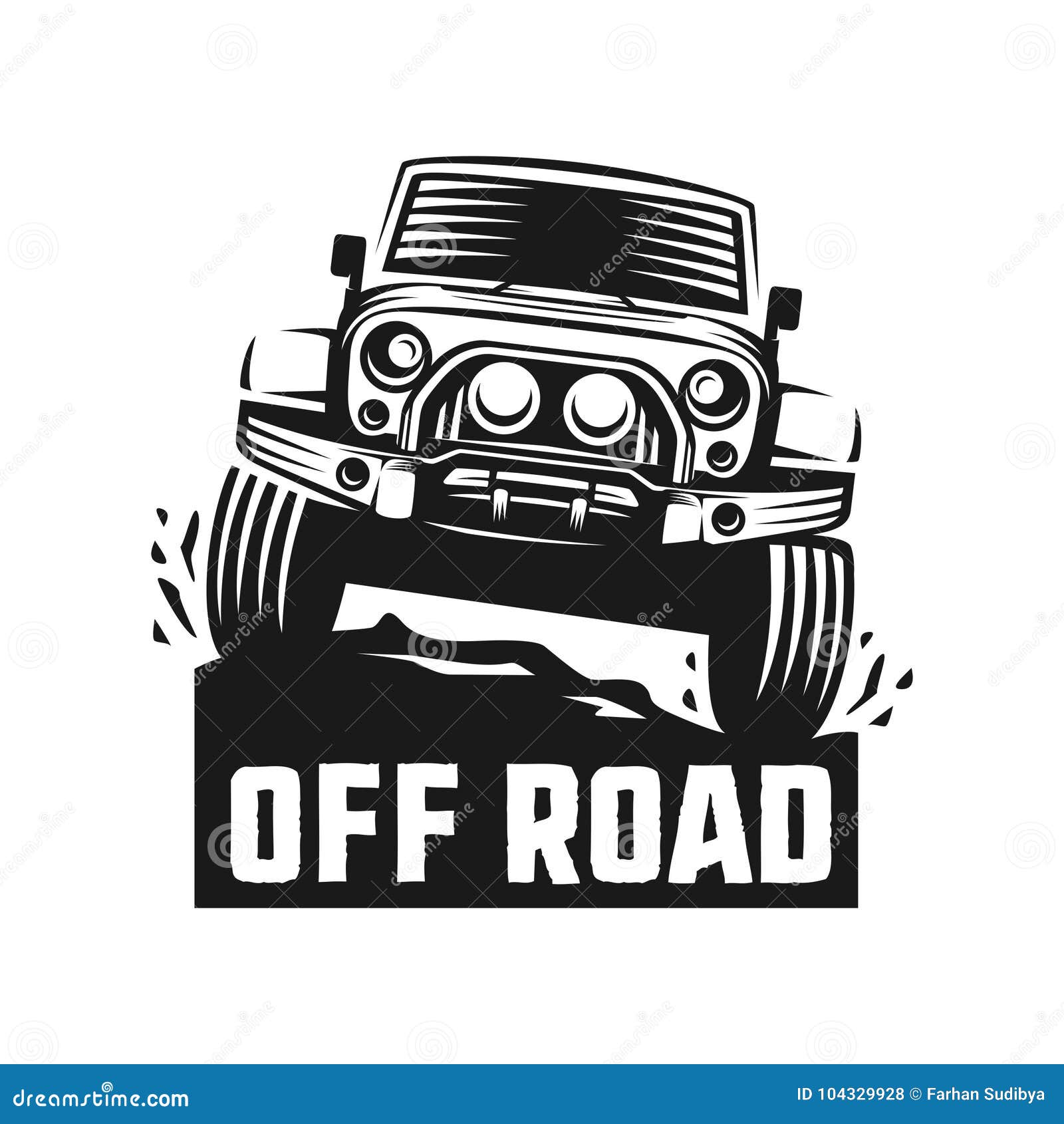 off road suv car monochrome template for labels, emblems, badges or logos
