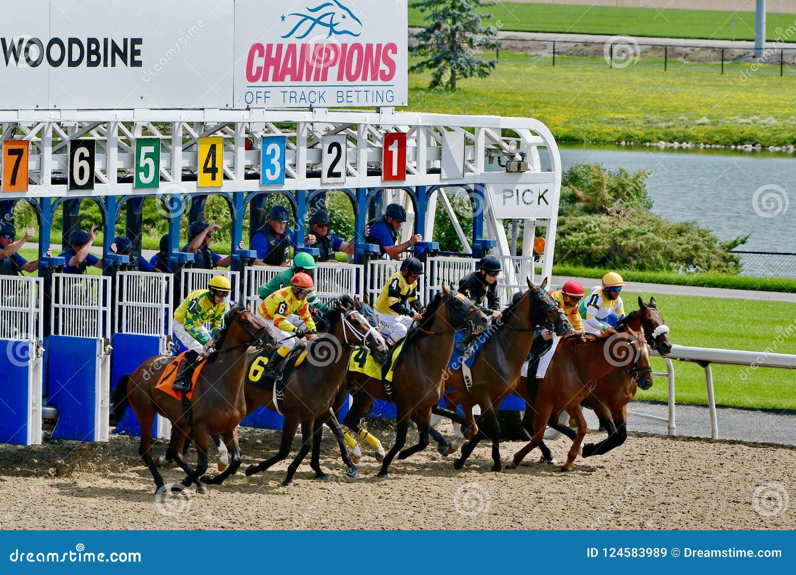 Horses Out Of The Gate Editorial Stock Image Image Of Start