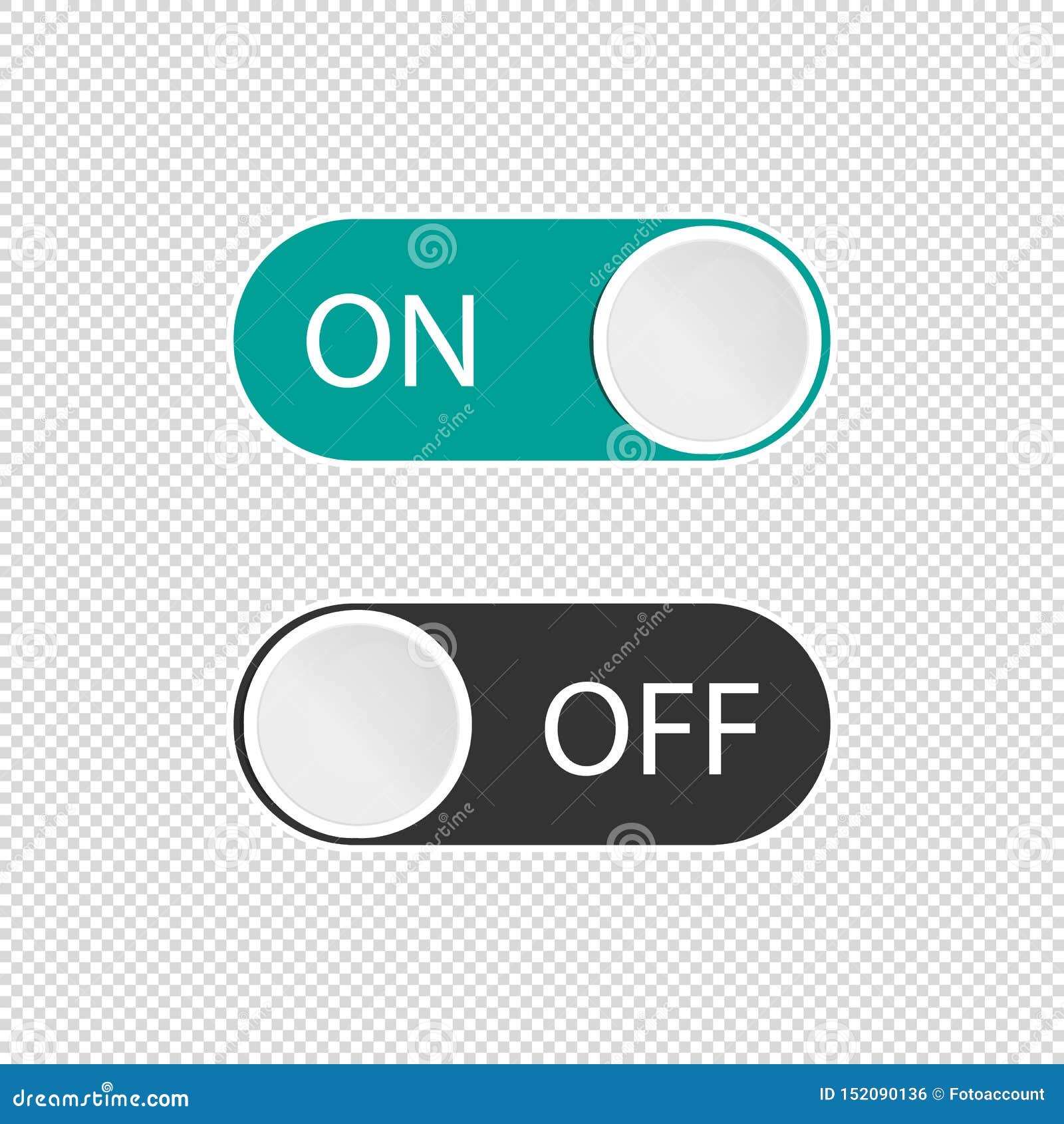 Switch Toggle Buttons On Off Vector Isolated Web Elements Mobile