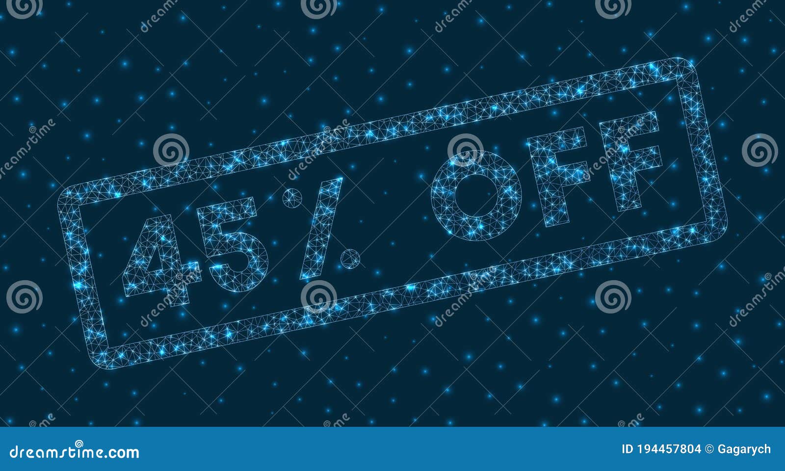 45 Off Word in Digital Style. Stock Vector  Illustration of futuristic