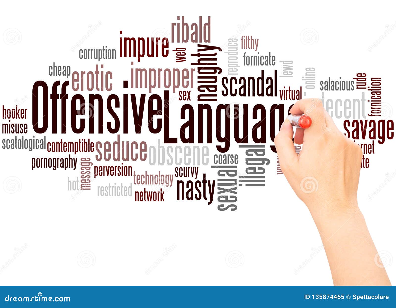Offensive Language Word Cloud Hand Writing Concept Stock Image Image offensive-strategy-meaning-types-examples-marketing-tutor