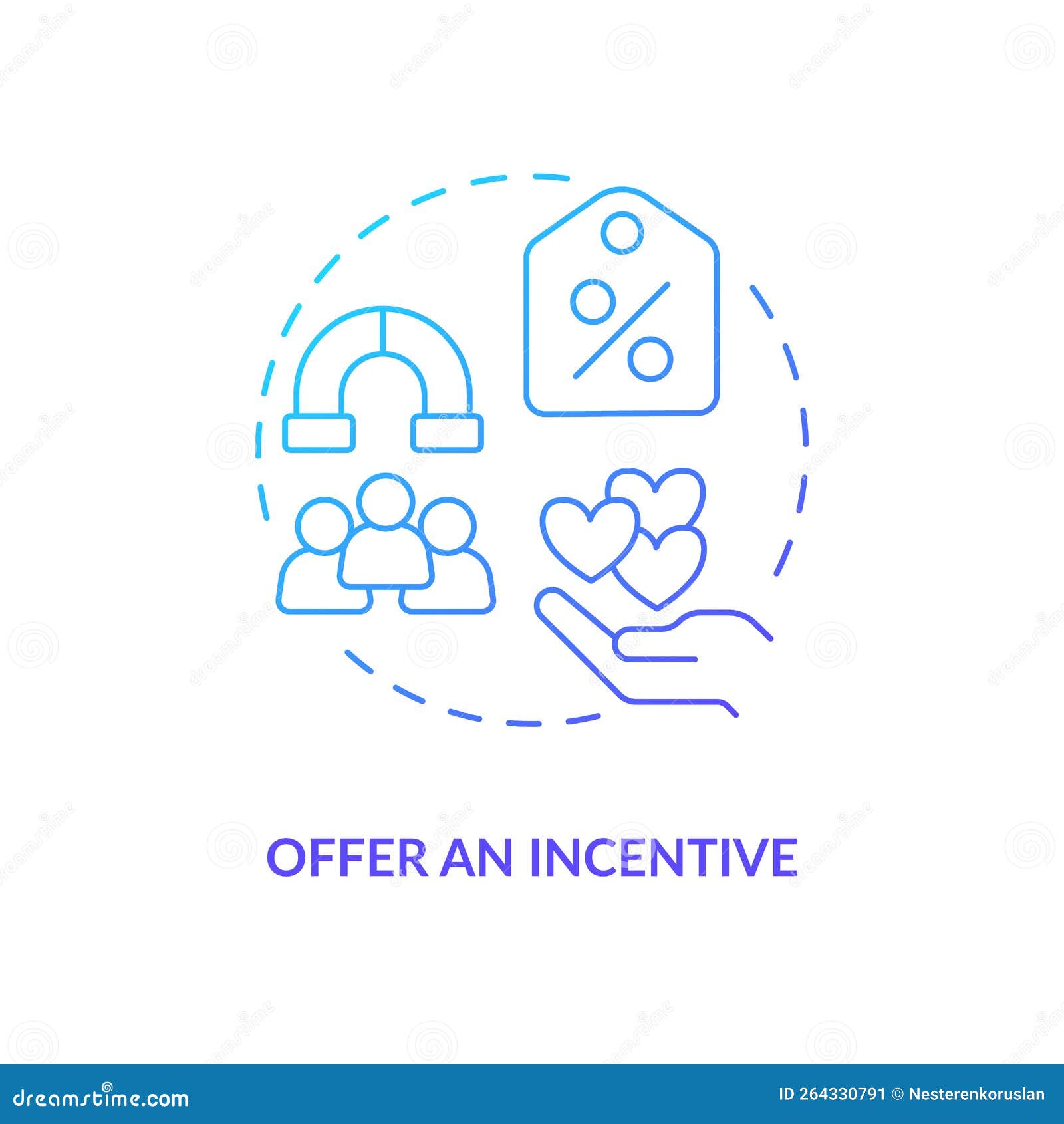 Offer Incentive Blue Gradient Concept Icon Stock Vector Illustration