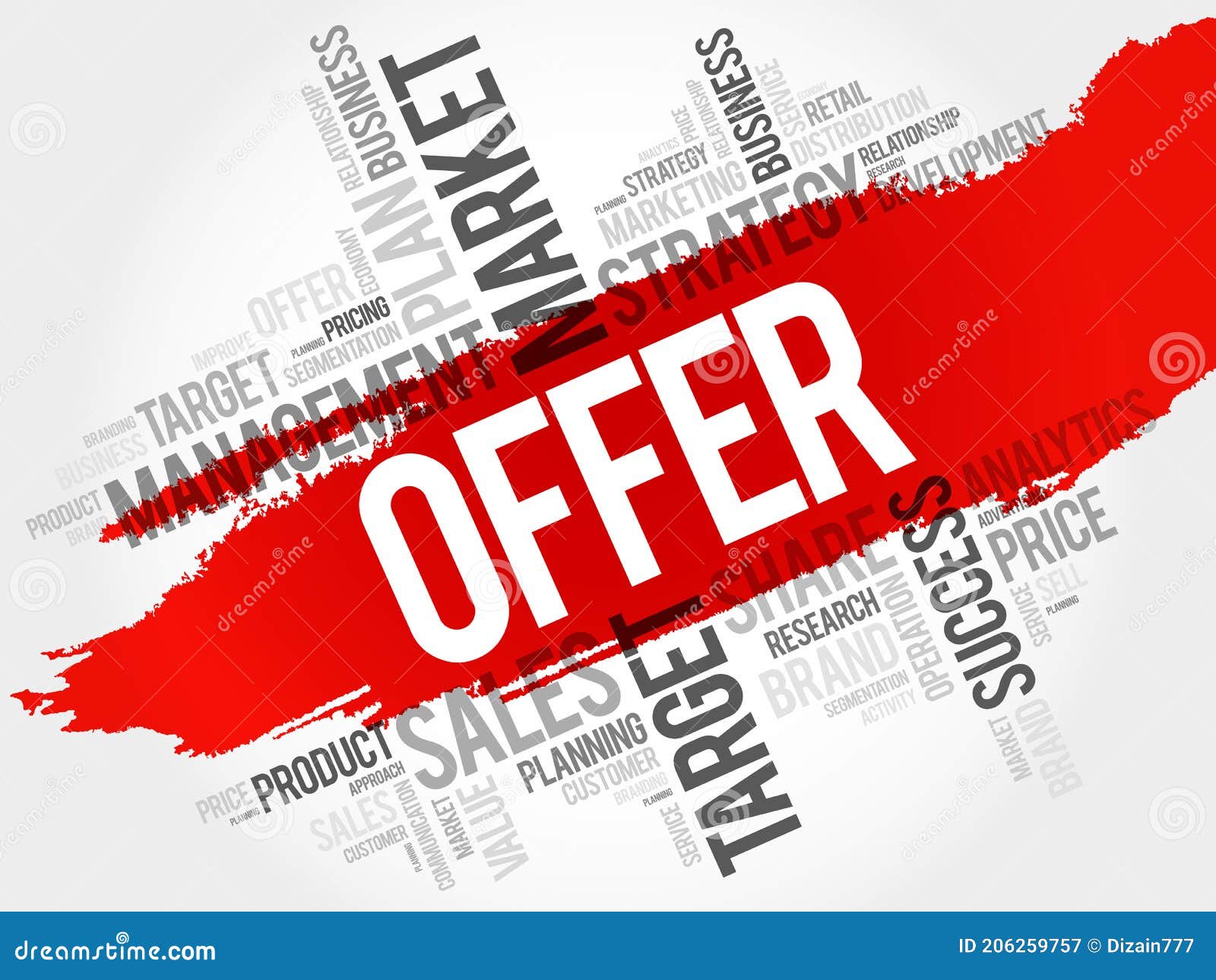 Offer word cloud stock illustration. Illustration of advertising