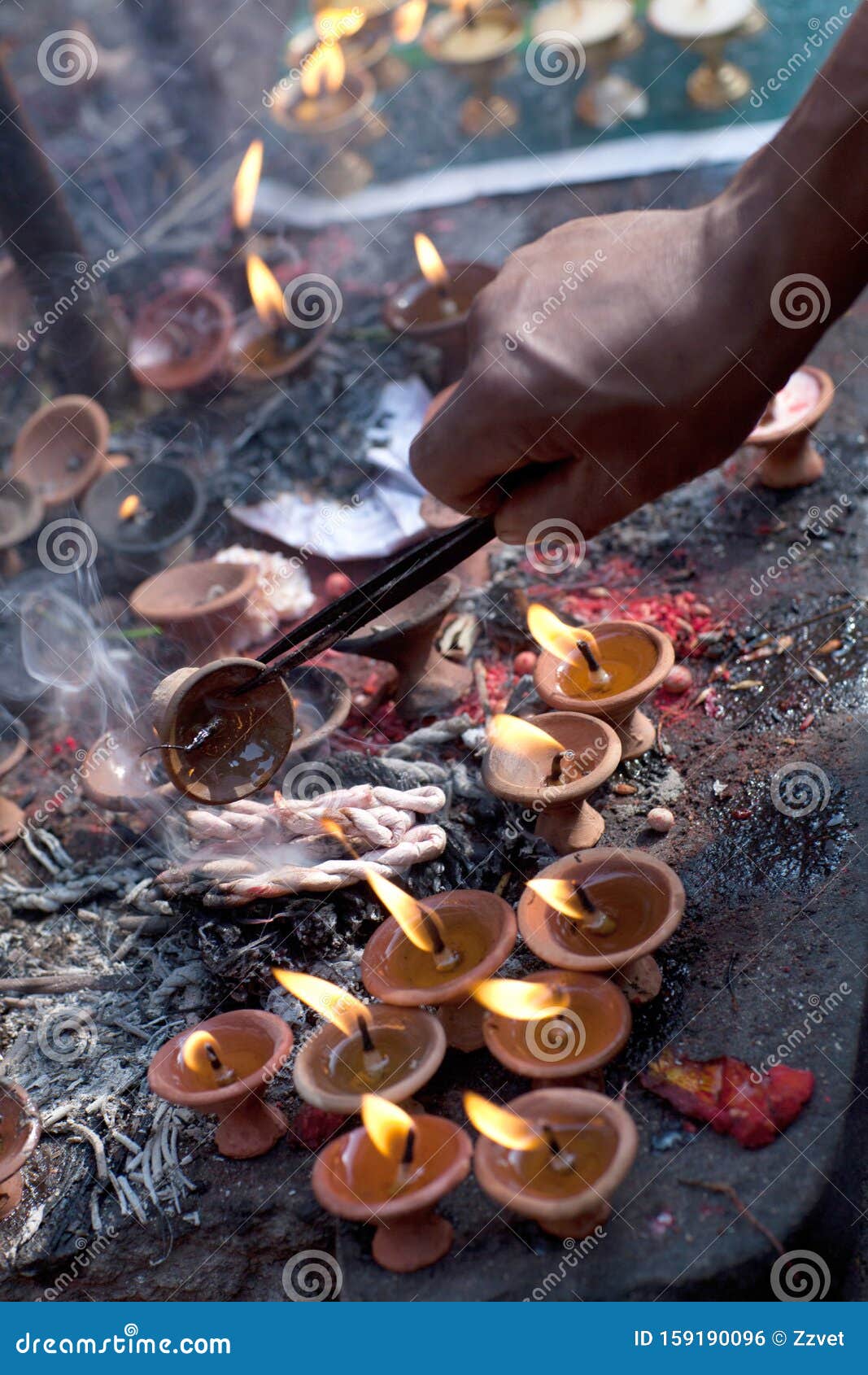 Candles in Dakshinkali Temple in Pharping, Nepal Stock Photo Image of