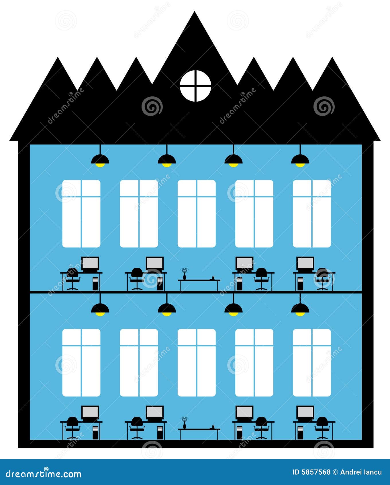 Office building stock illustration. Illustration of office - 5857568