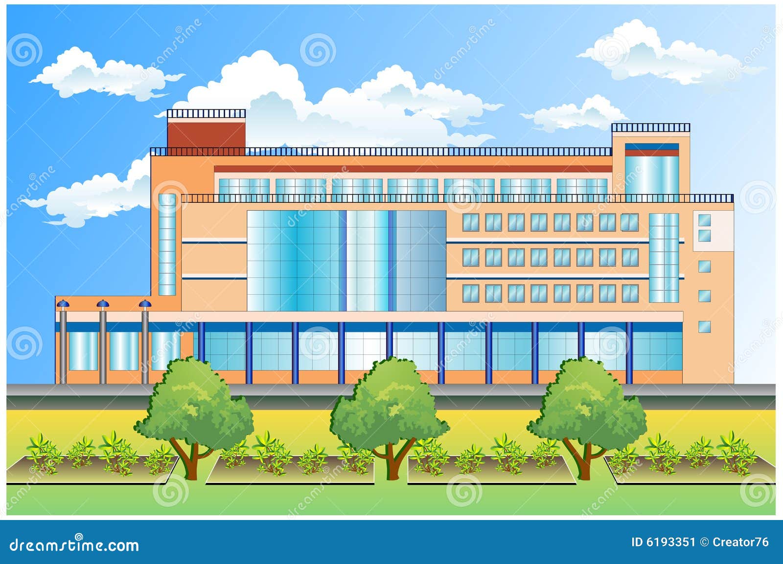 Office building stock vector. Illustration of estate, construction ...