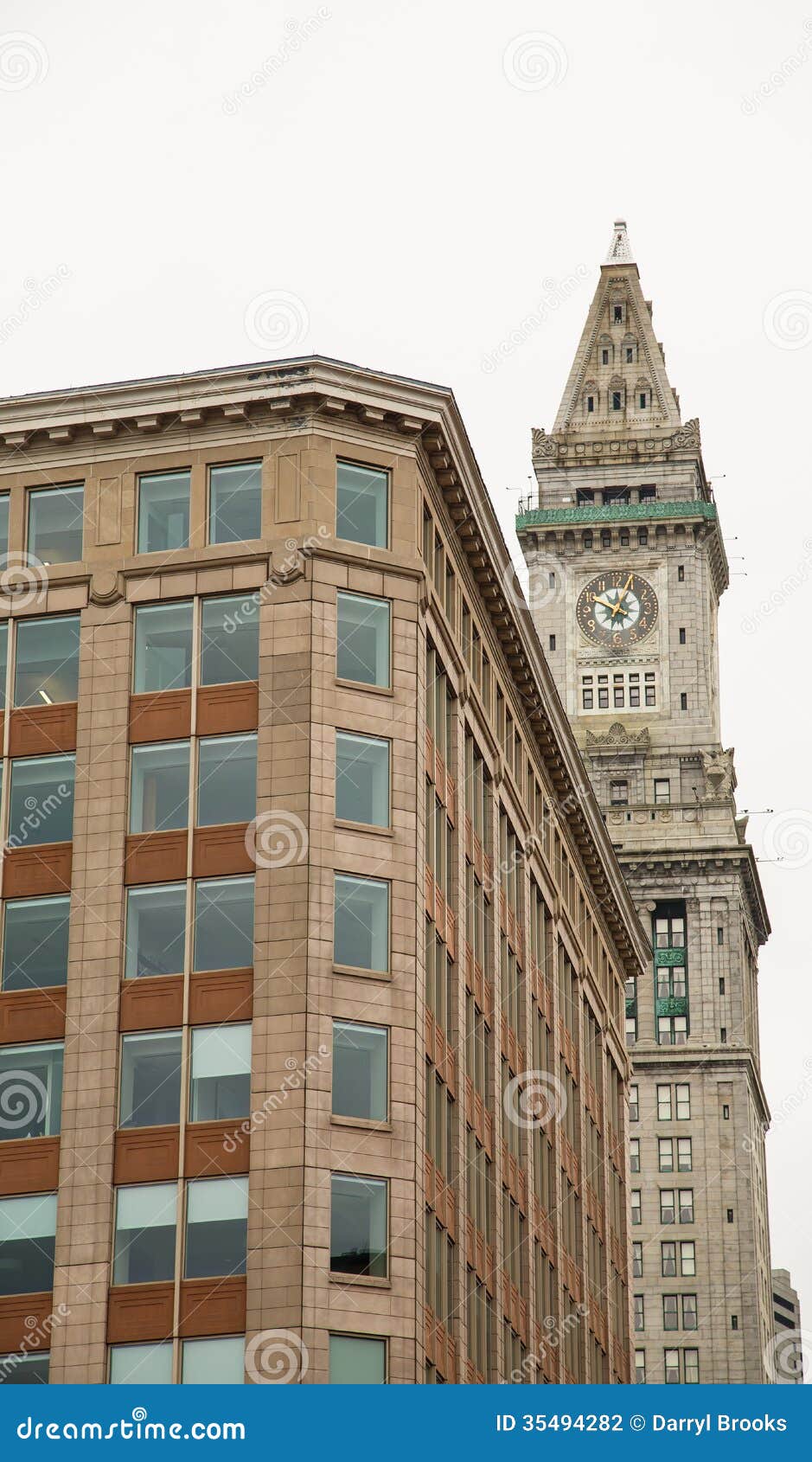 Office Building and Clock Tower in Boston Stock Photo Image of tower