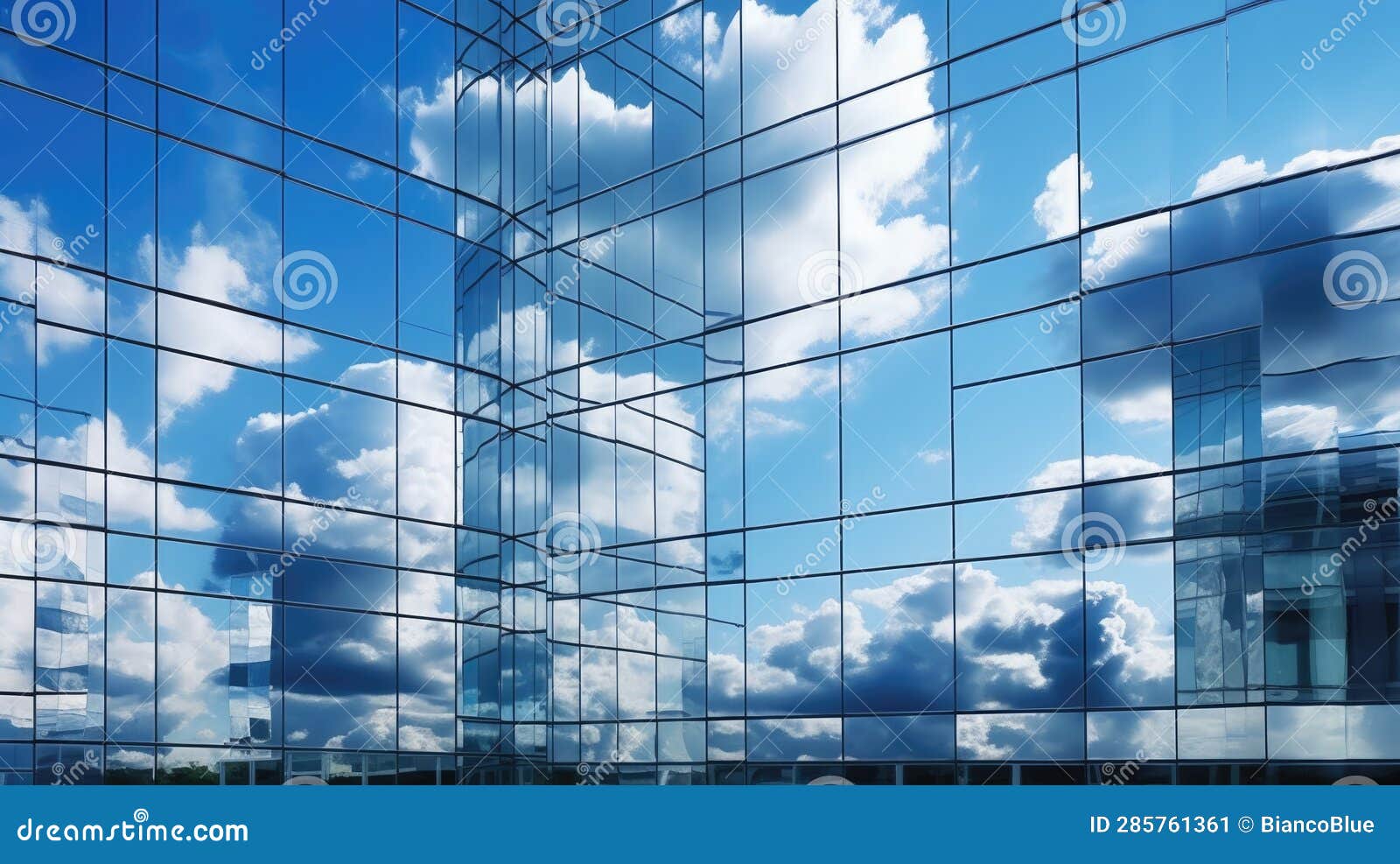 office building with many windows reflect cloud and sky, creative architecture photot. generative ai weber.