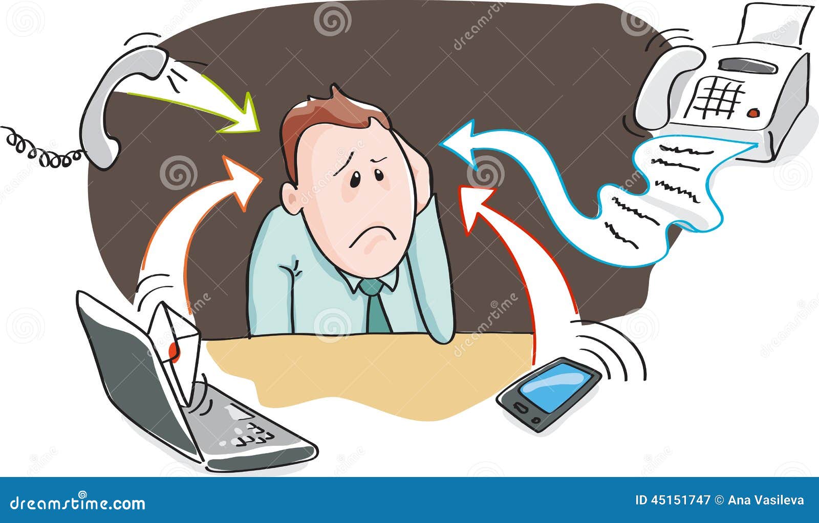 office burnout - information overload by electronic devices