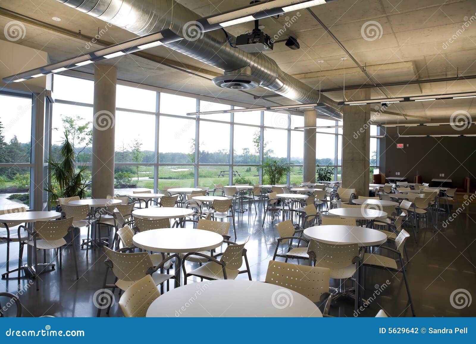 Office Cafeteria Length View. Stock Photo - Image of chairs, lunchroom:  5629642