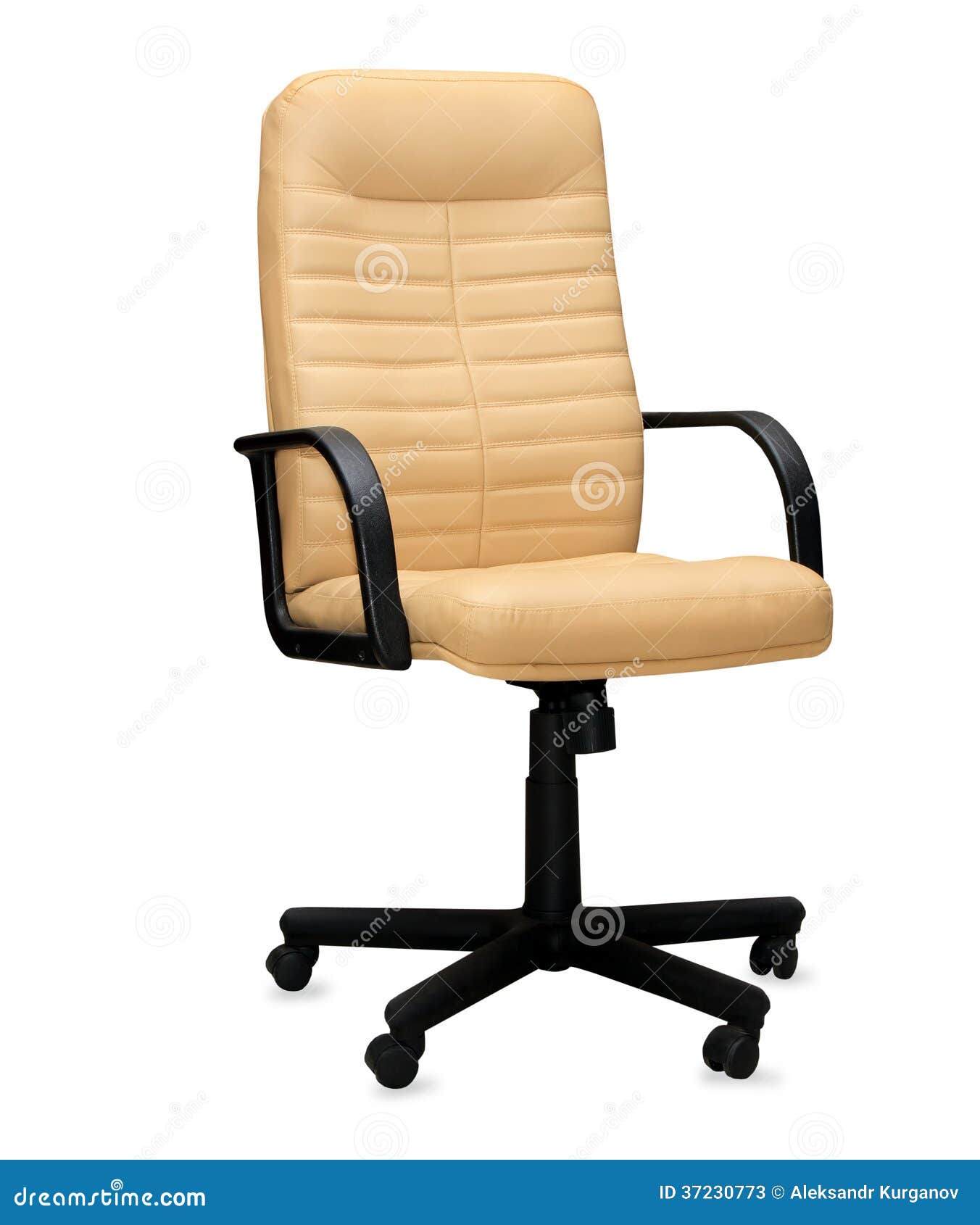 The Office Chair from Beige Leather. Stock Image - Image of chair ...
