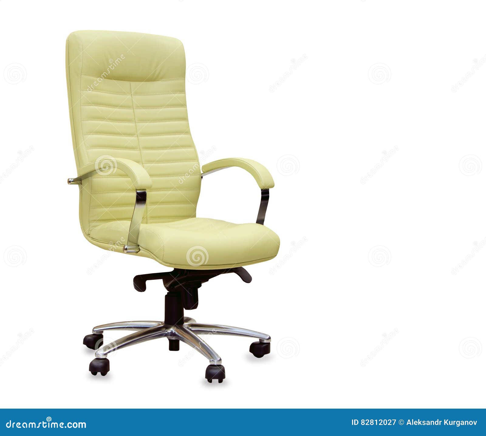 Office Chair from Beige Leather. Isolated Stock Image Image of modern