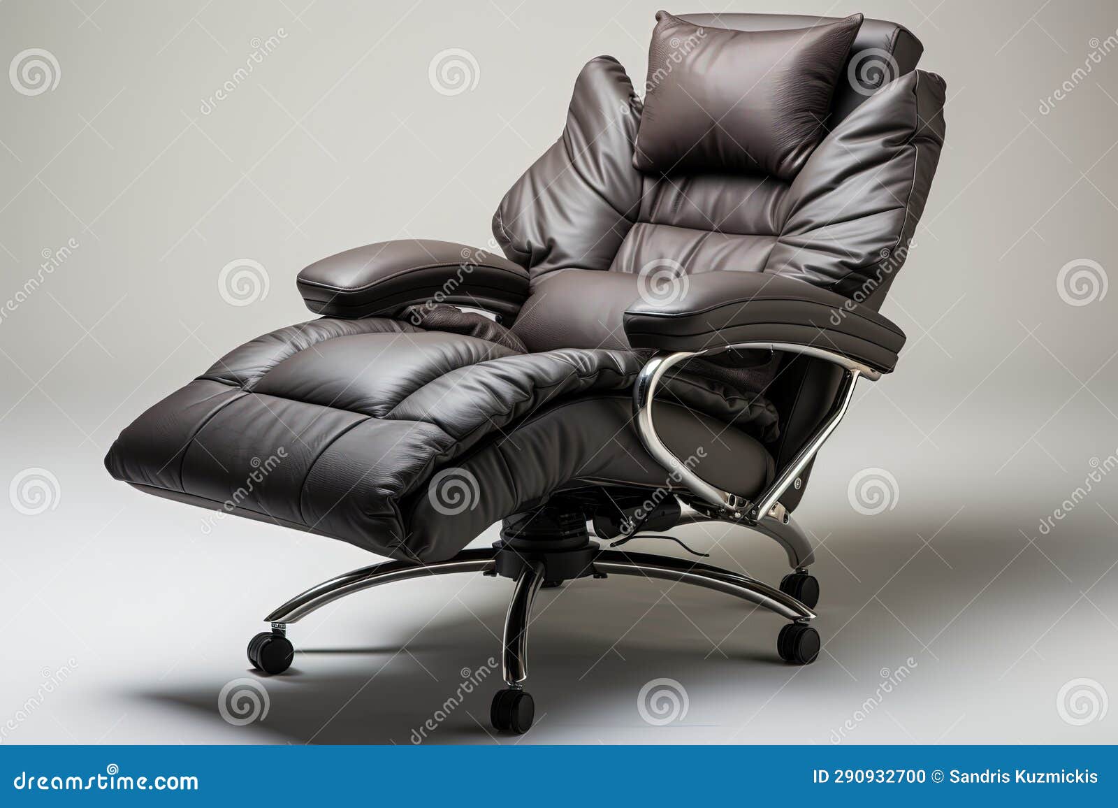 An Office Chair with Leg Rest and Lumbar Support. Generative AI Stock