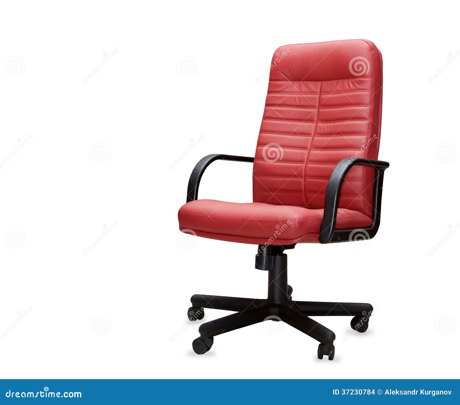The Office Chair from Red Leather. Stock Photo Image of decor, chrome