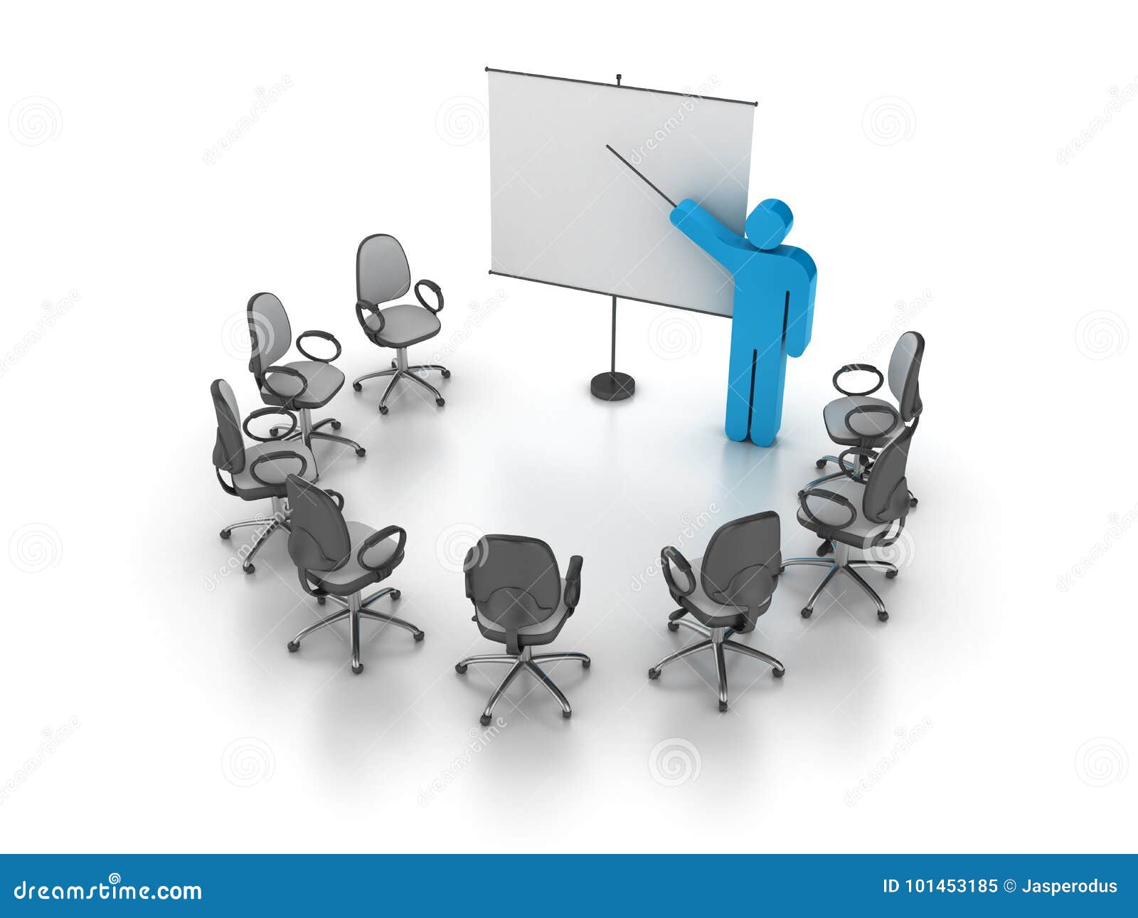 Office Chair With Training Person Stock Illustration