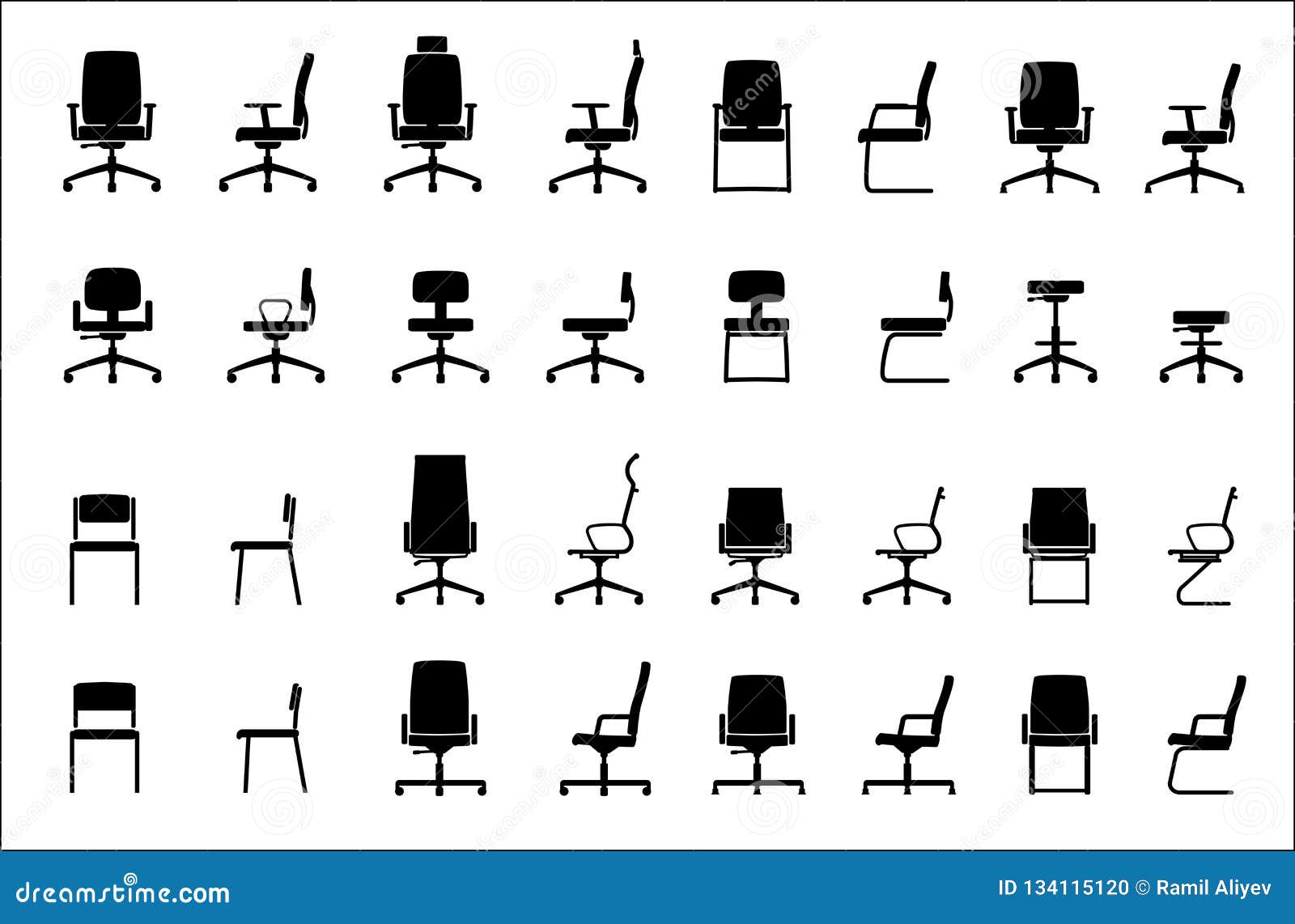 Office chairs icon stock vector. Illustration of armchair 134115120