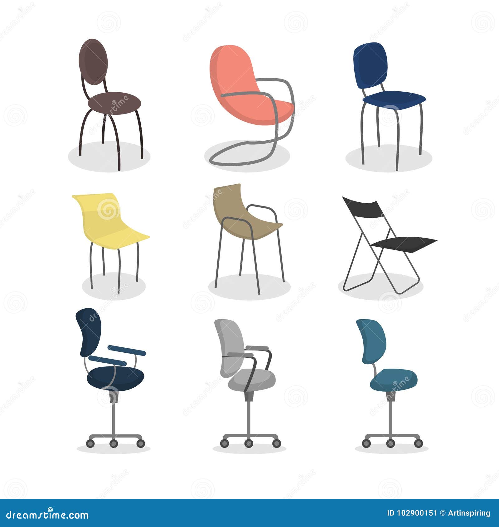 Office Chairs Set Stock Vector Illustration Of Concept 102900151