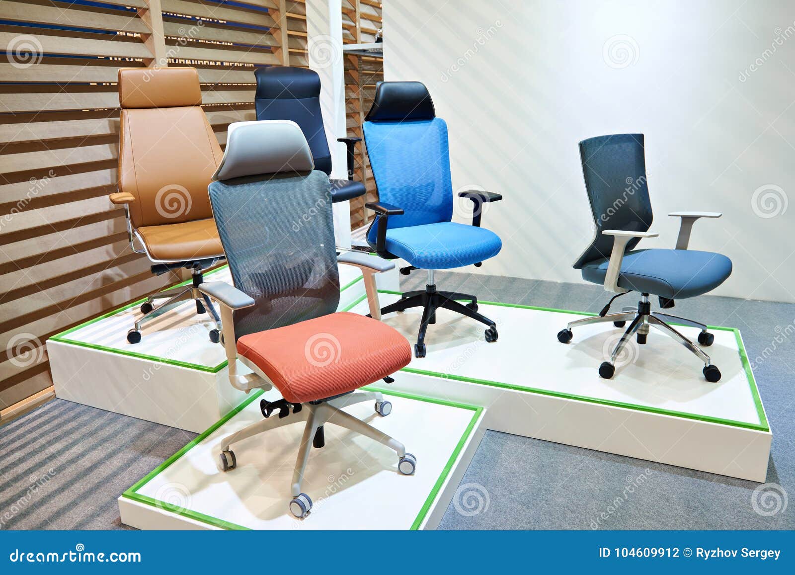 Office chairs in shop stock photo. Image of paint, variety 104609912
