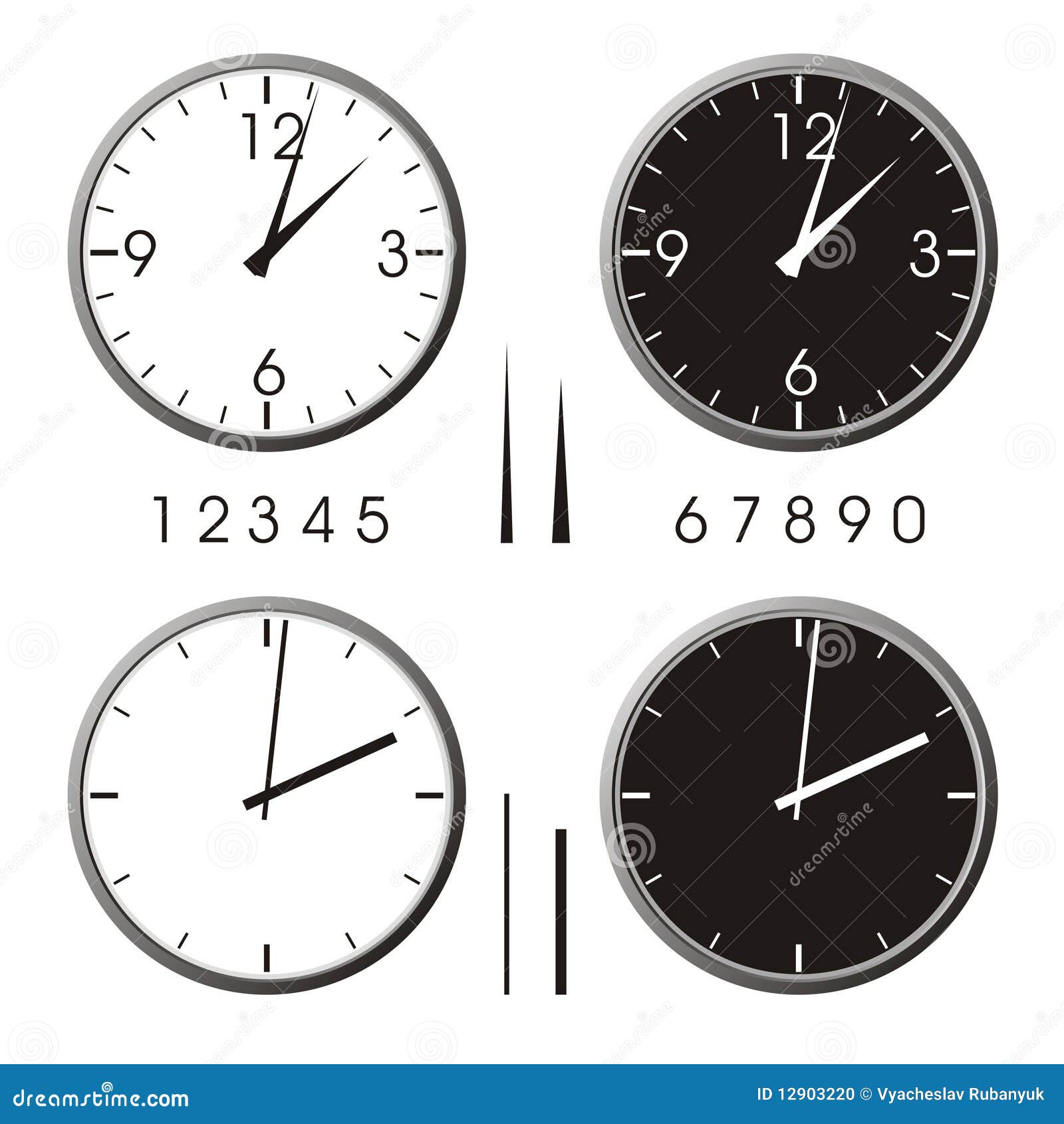 Office Clock Icon And Time Symbol RoyaltyFree Cartoon CartoonDealer