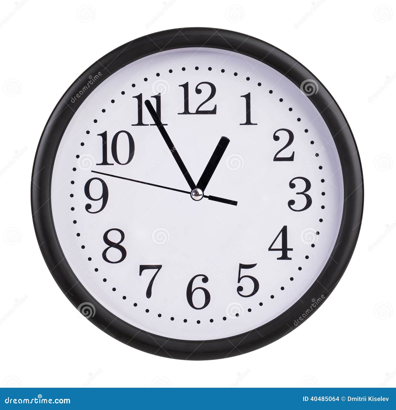 Office Clock Shows Five Minutes To An Hour Stock Photo Image of