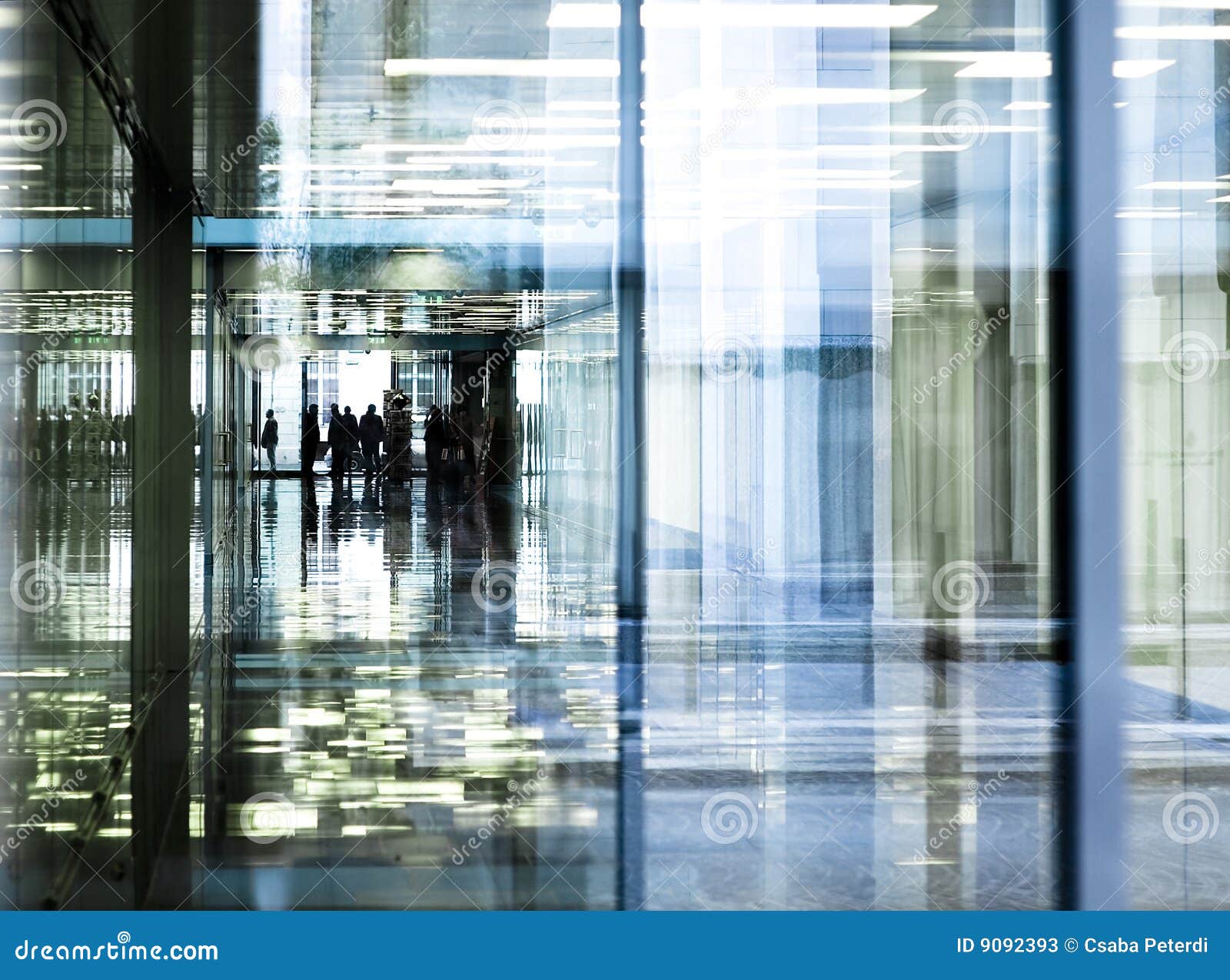 office corridor reflections