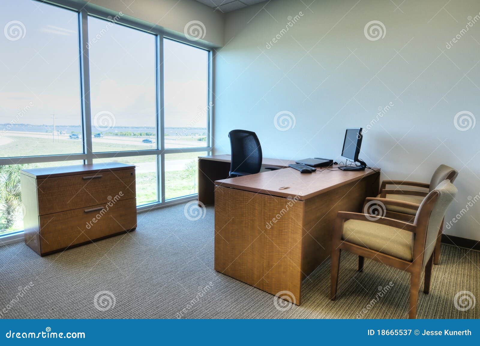 office with desk and chairs