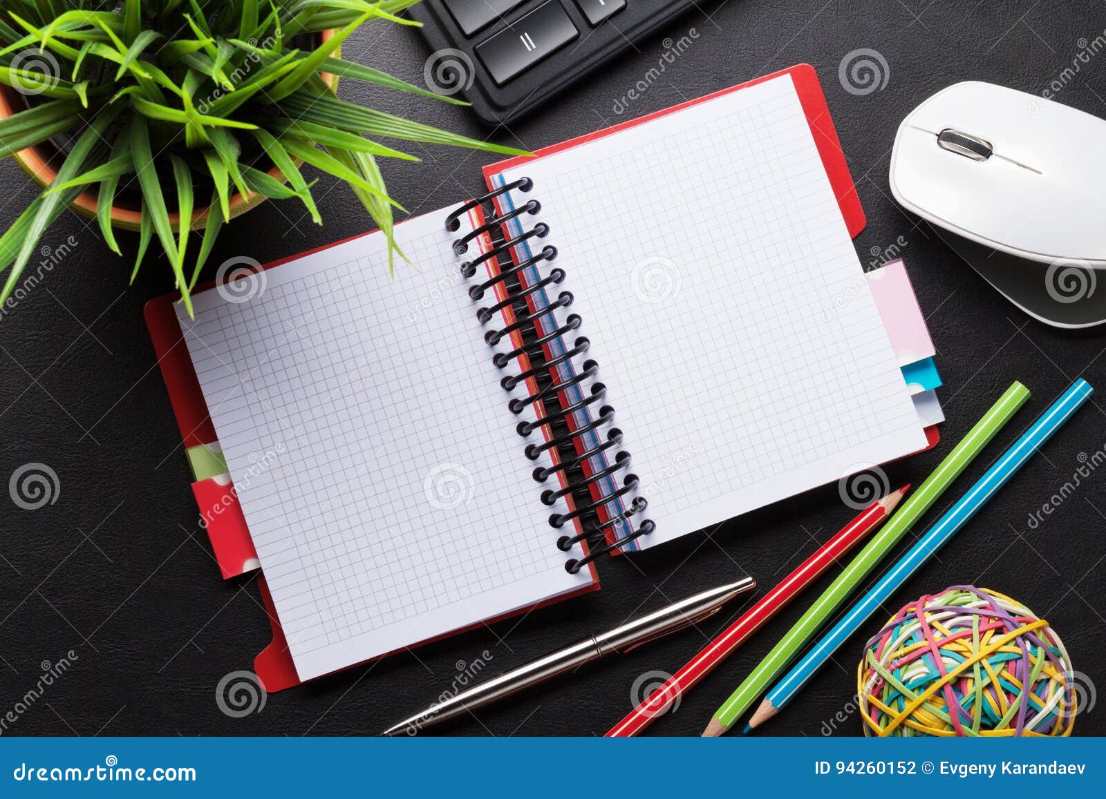 Office Desk with Computer and Supplies Stock Photo Image of note, business 94260152