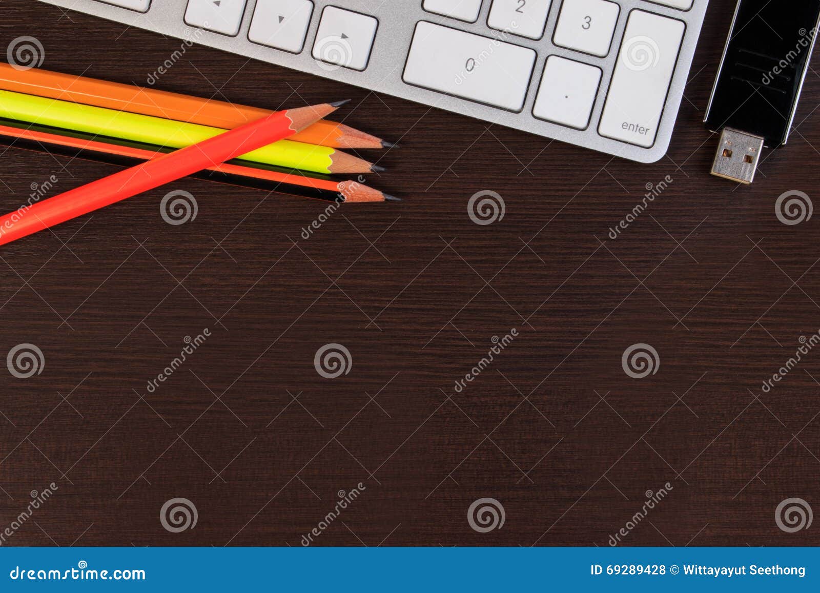 Office Desk Table with Office Supplies. Stock Photo Image of phone