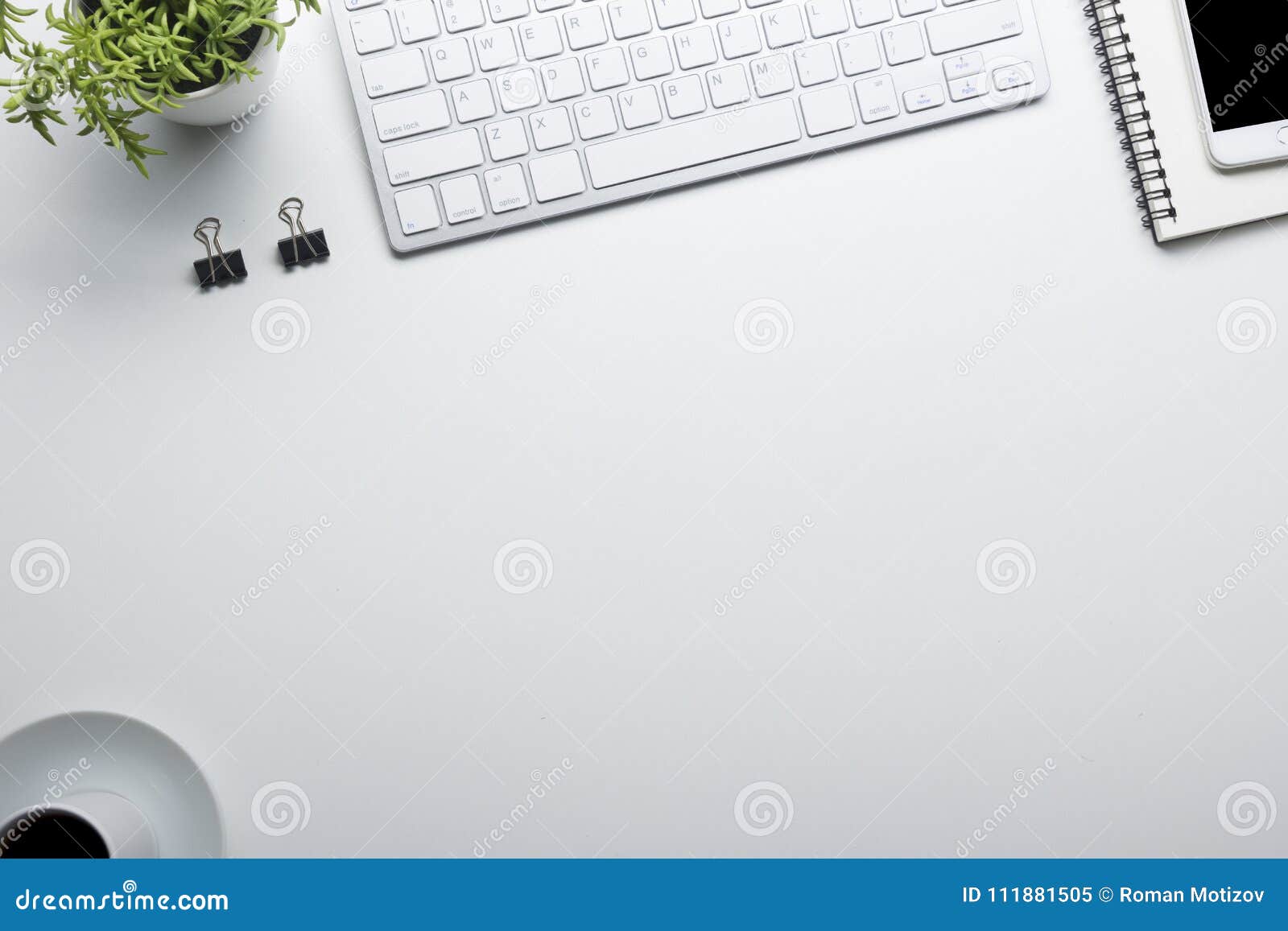 office desk table with supplies. flat lay business workplace and objects. top view. copy space for text