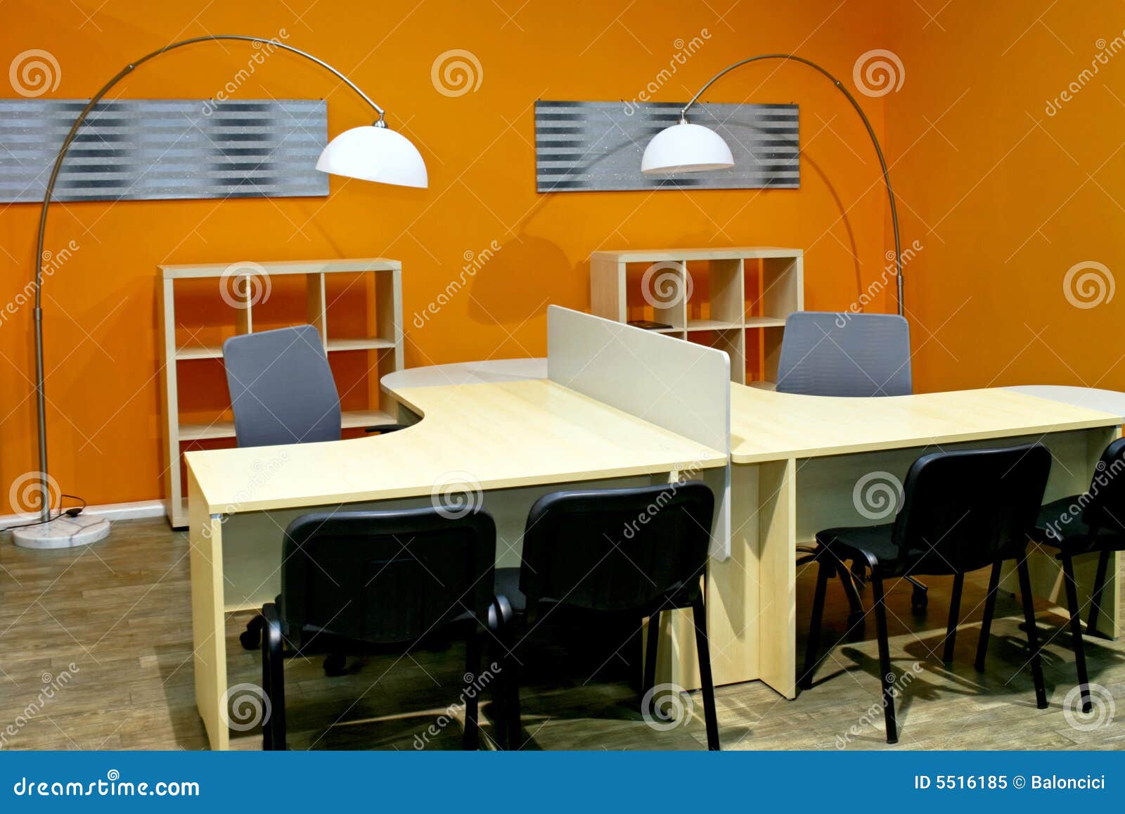 Office desks stock image. Image of work, office, wooden 5516185
