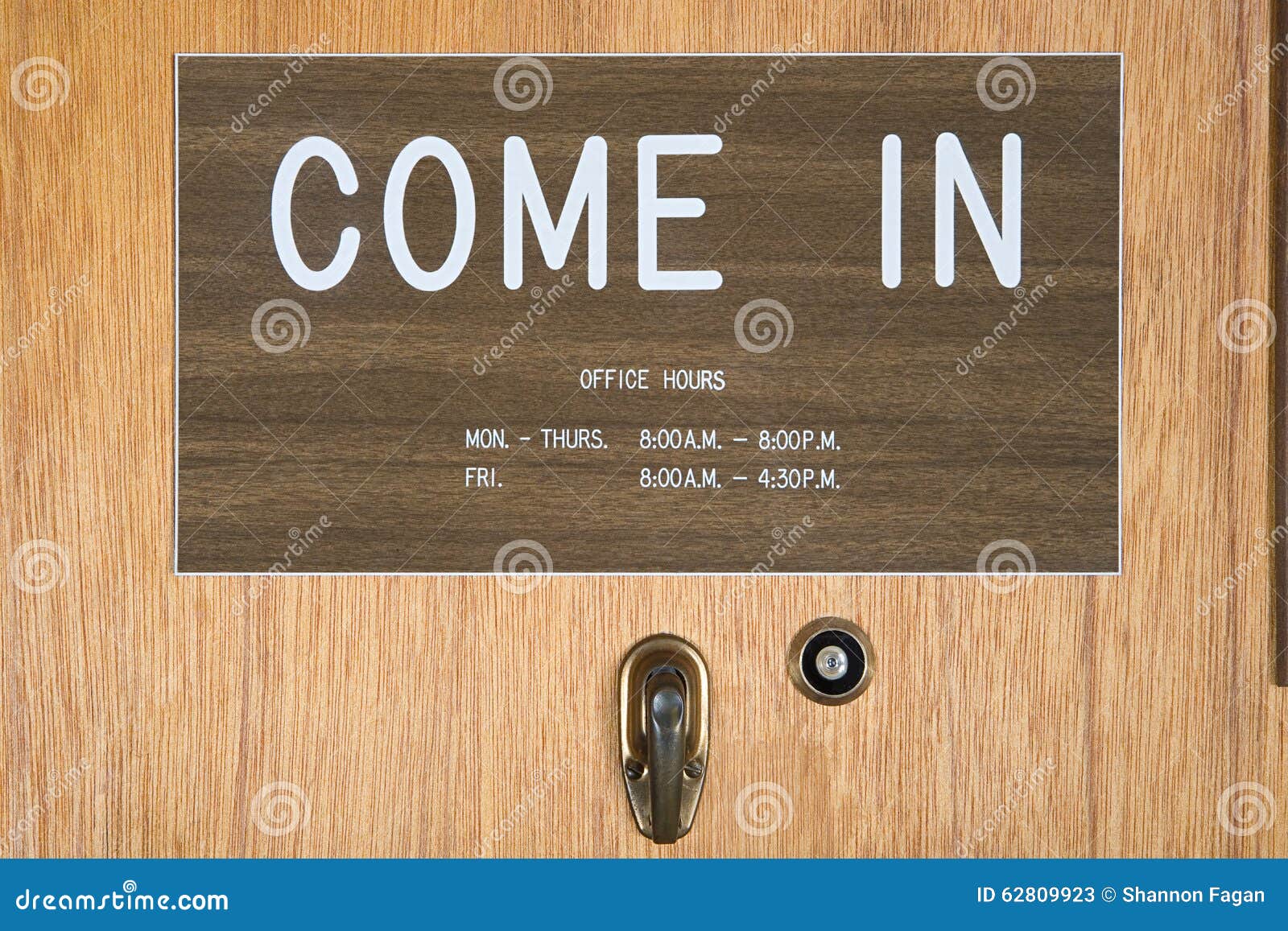 Office Door with Opening Times Stock Image Image of indoors