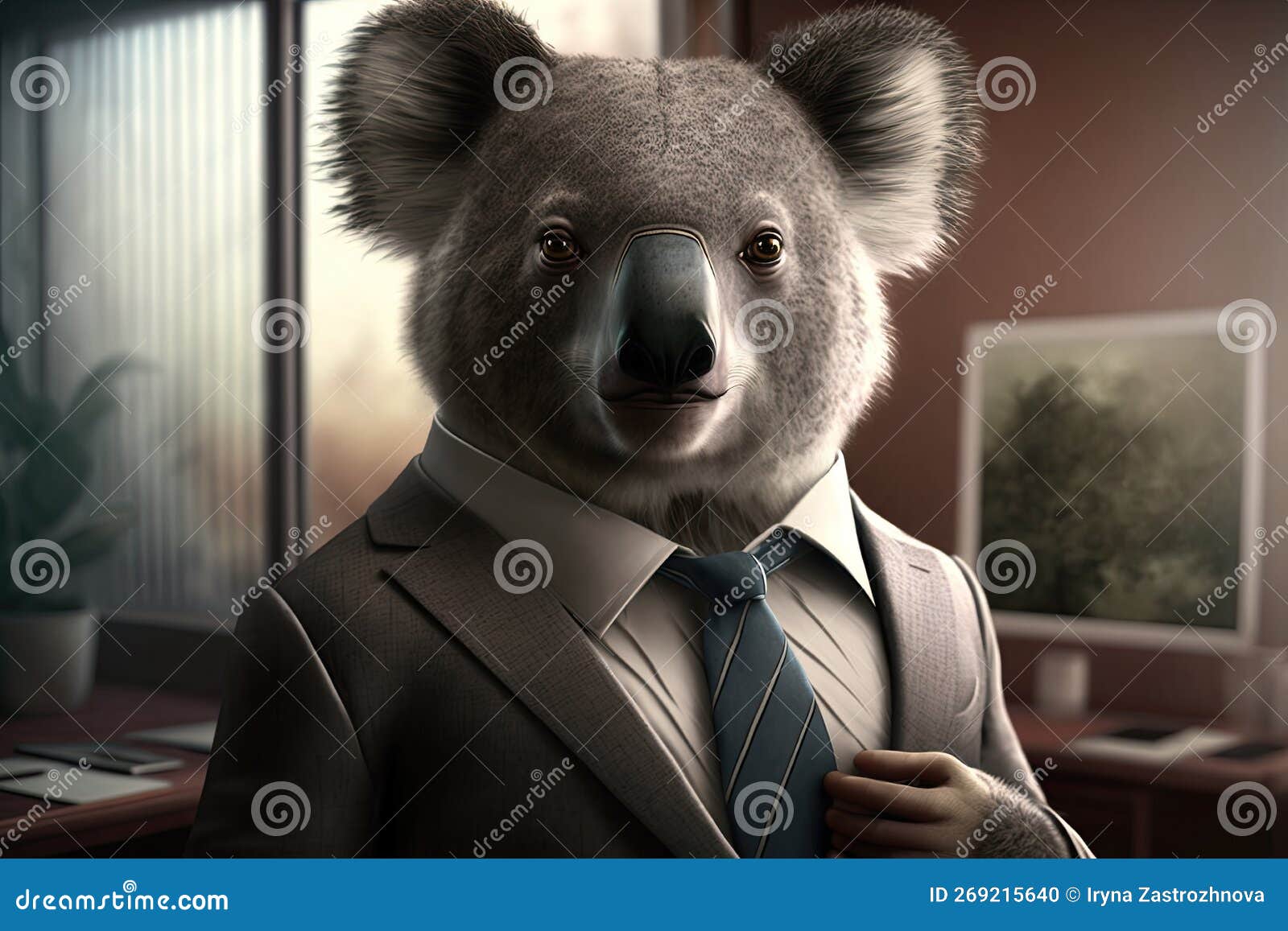 Office Employee a Koala in a Business Suit. Generative Ai Stock Photo Image of attractive