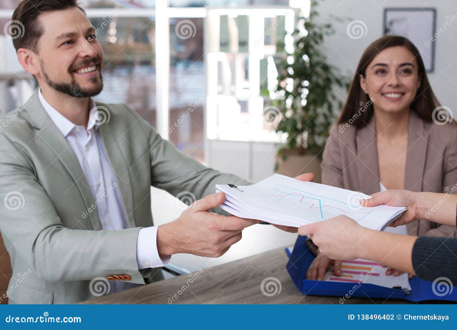 Office Employees Working with Documents at Table Stock Photo Image of
