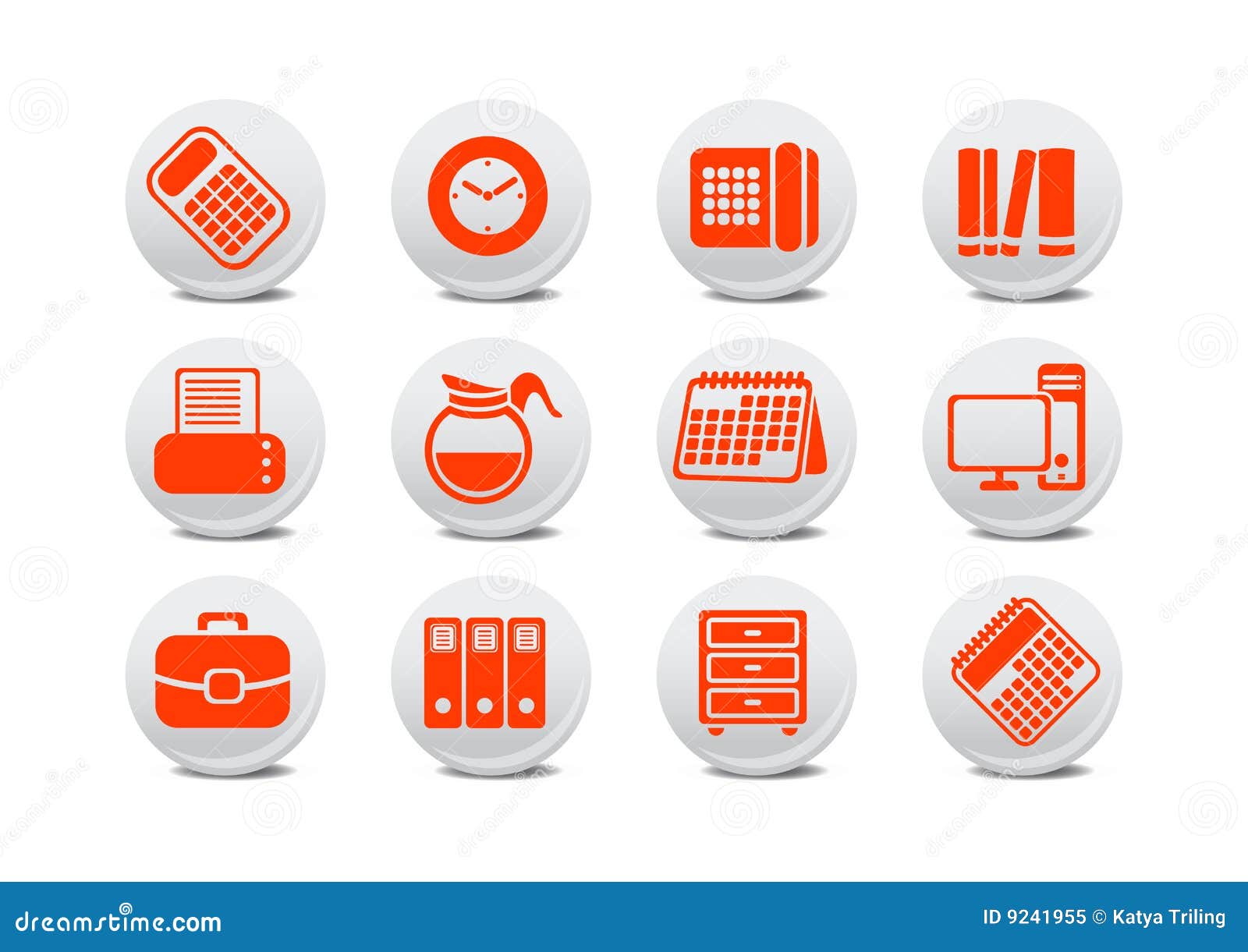 Set Of Office Equipment Vector Illustration 100585002