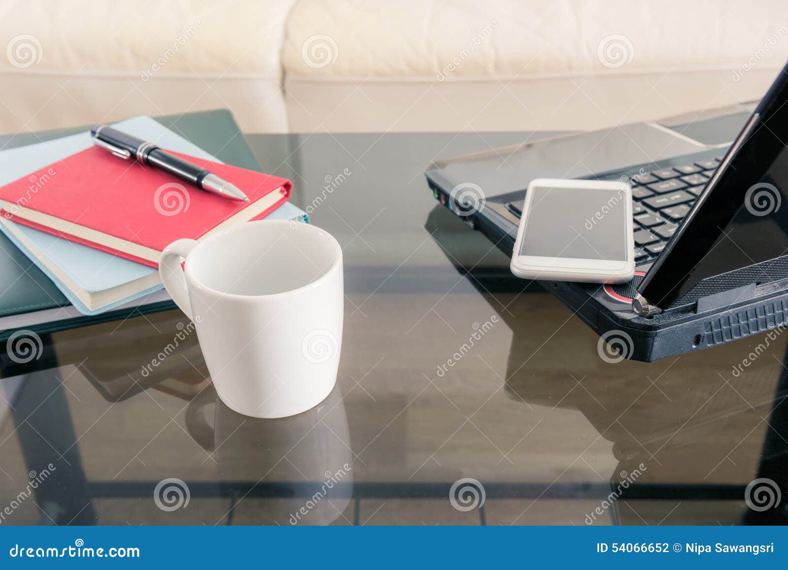 Office Equipment on Office Desk Stock Photo Image of accounting, vase