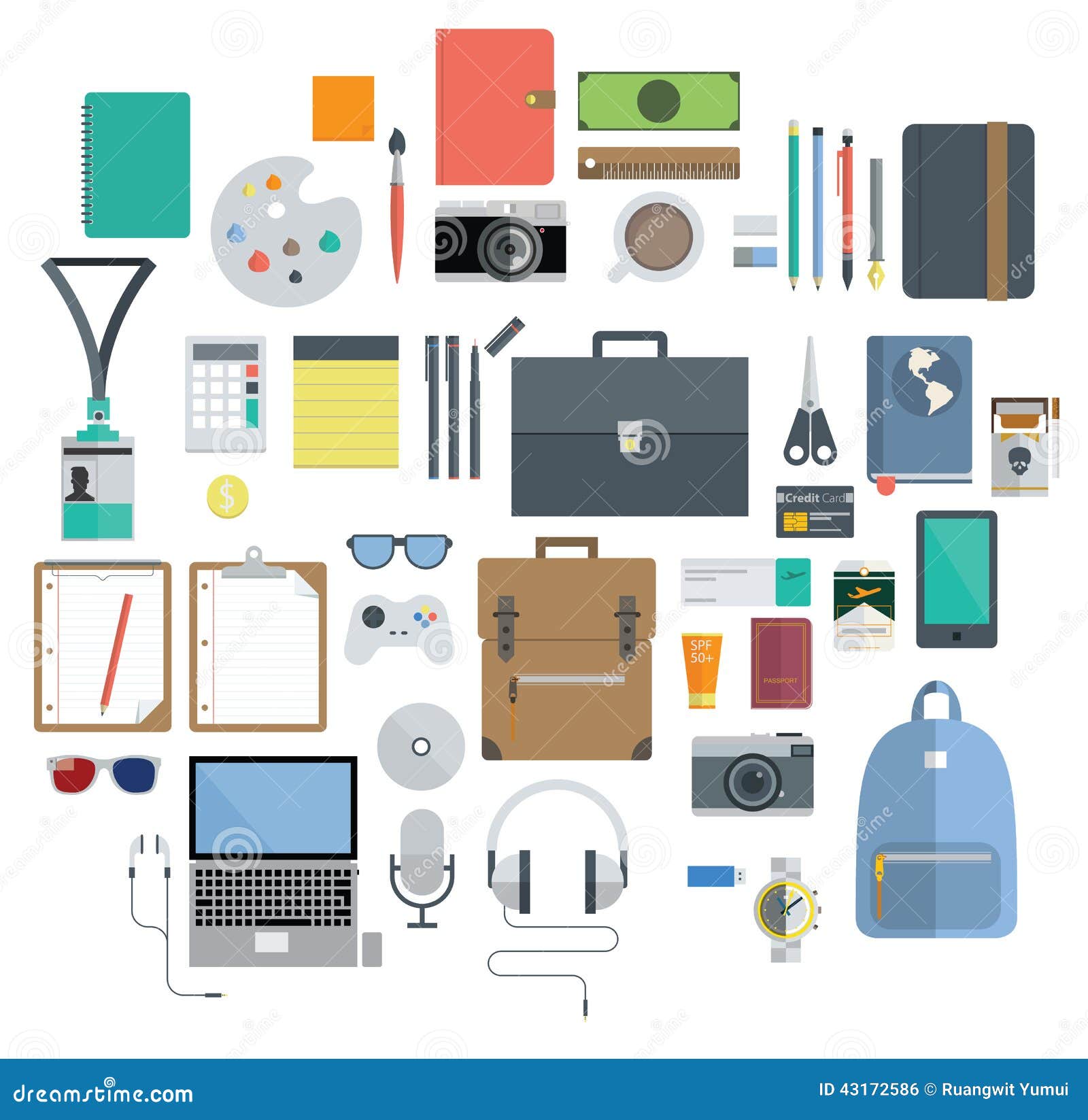 Computer office equipment Royalty Free Vector Image