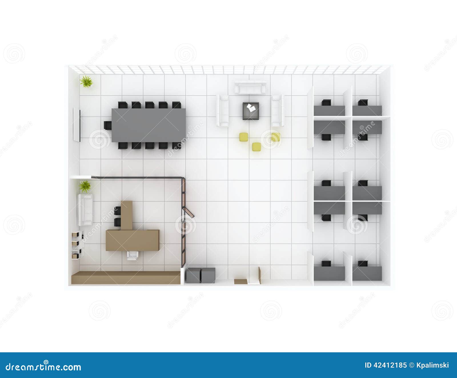 Office Floor Plan Top View