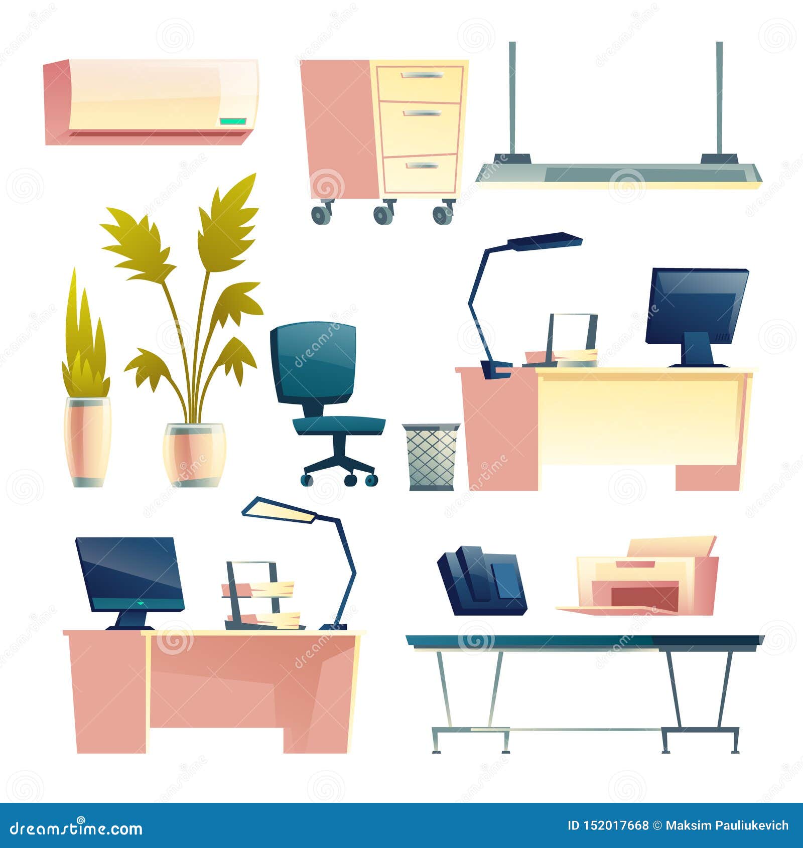 Set of office accessories Royalty Free Vector Image