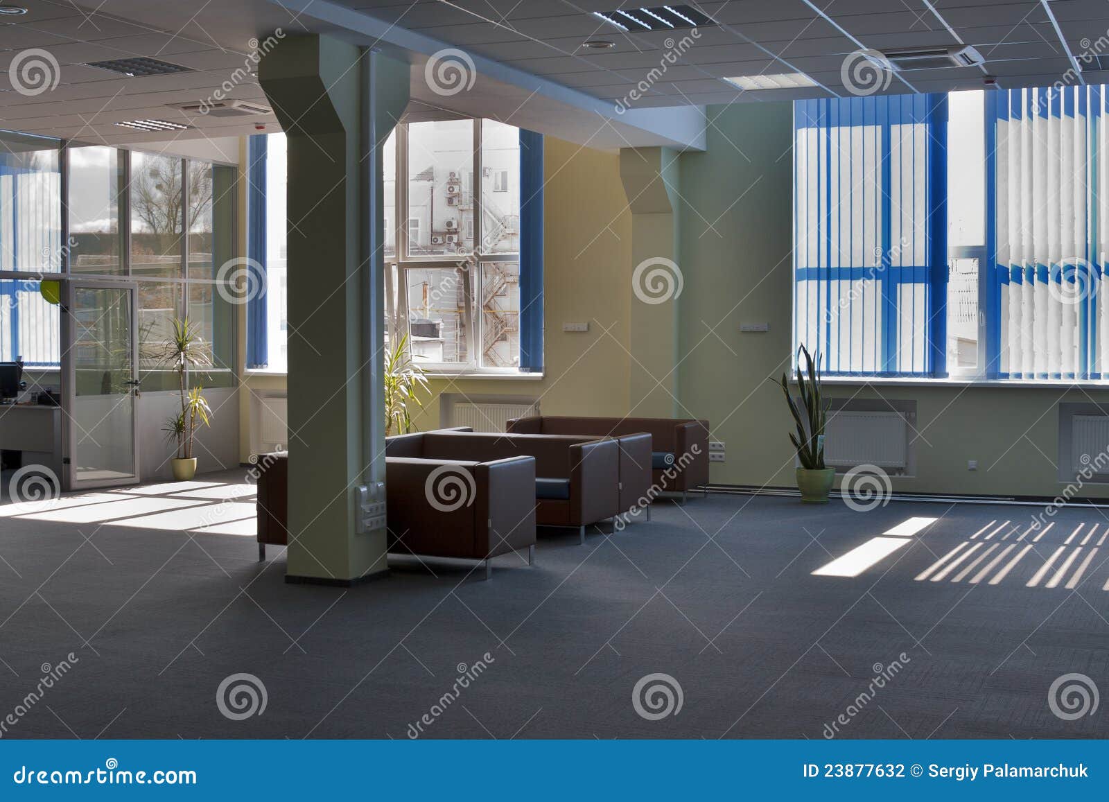 Office hall stock photo. Image of modern, divan, door 23877632