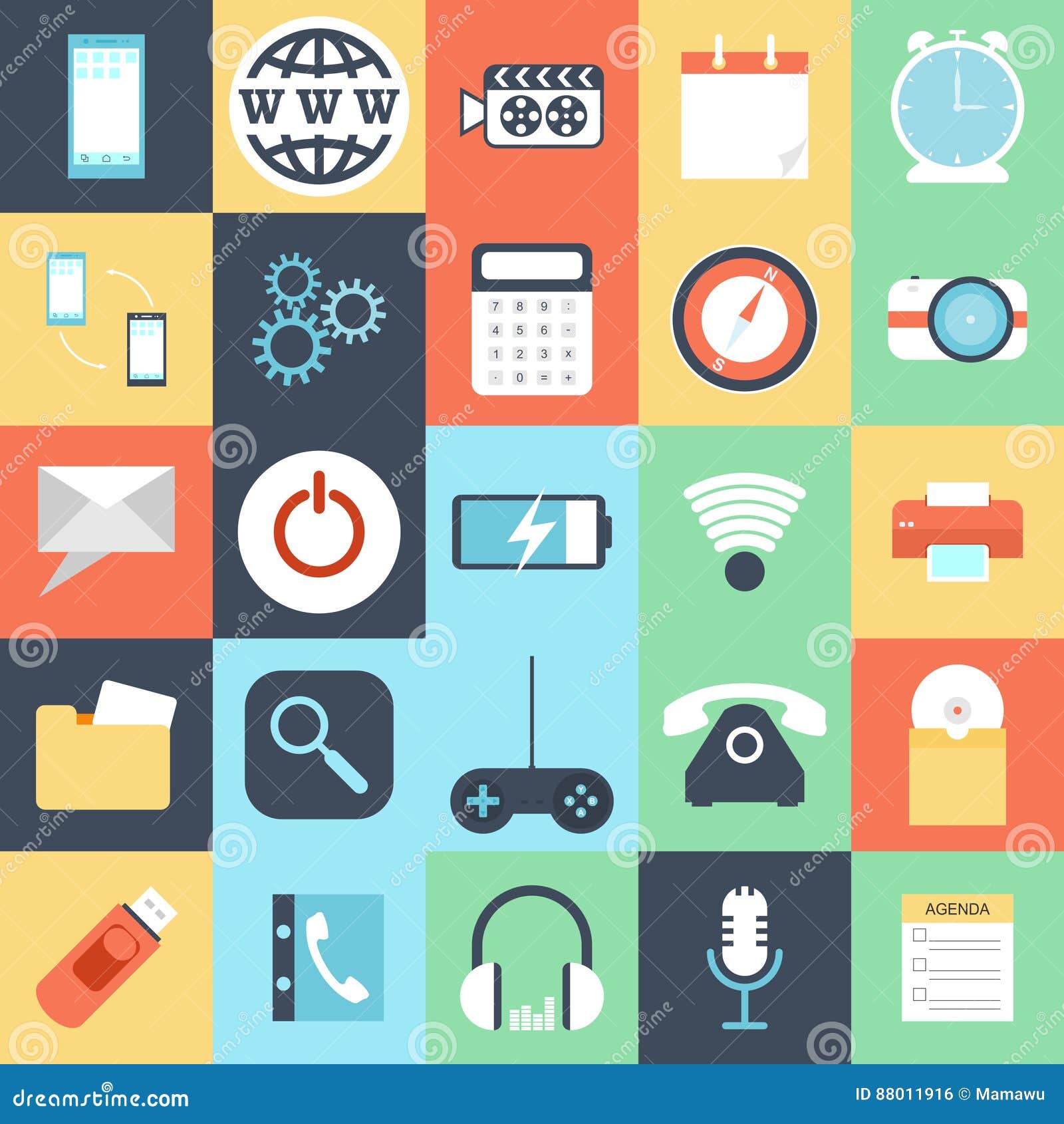 office icon simple flat life icons vector 88011916