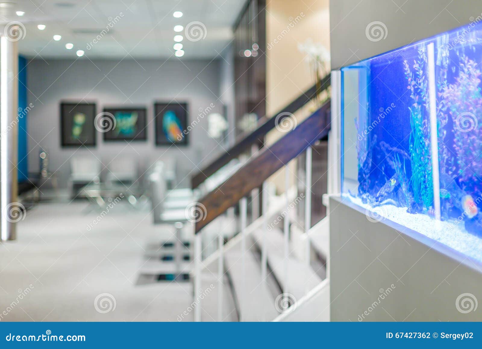 Office Interior Design with Aquarium Stock Photo Image of aquarium