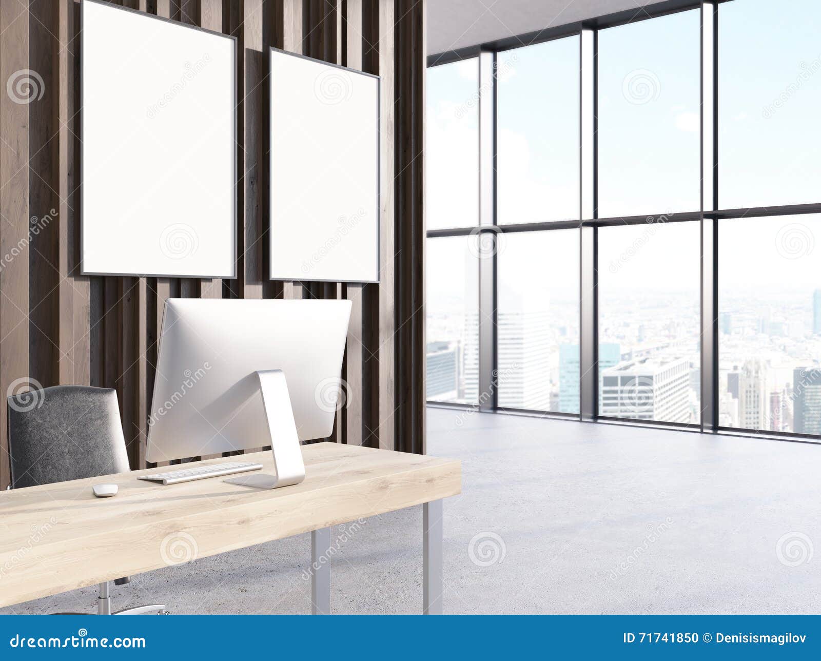 Office Interior With Frames Stock Illustration ...