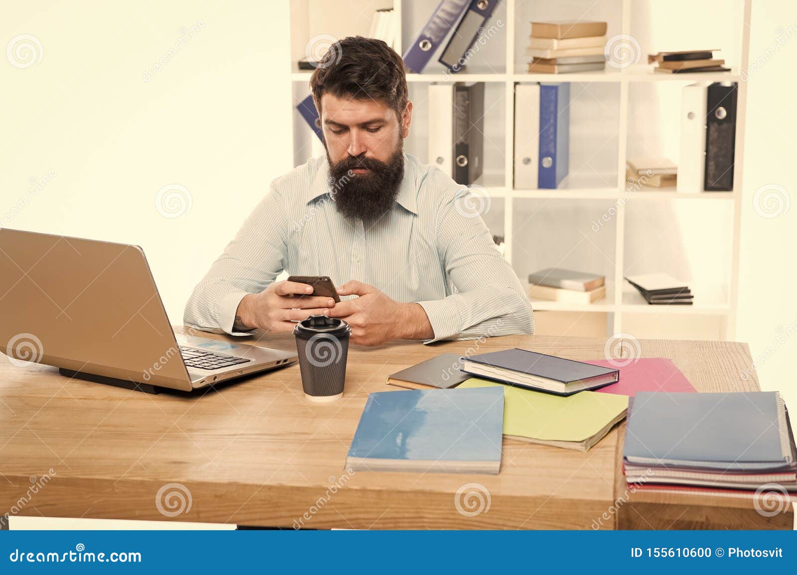 Office Job. Freelance Job. it Developer. Modern Occupation. Guy Bearded Man  Brutal Web Developer Stock Photo - Image of designer, design: 155610600