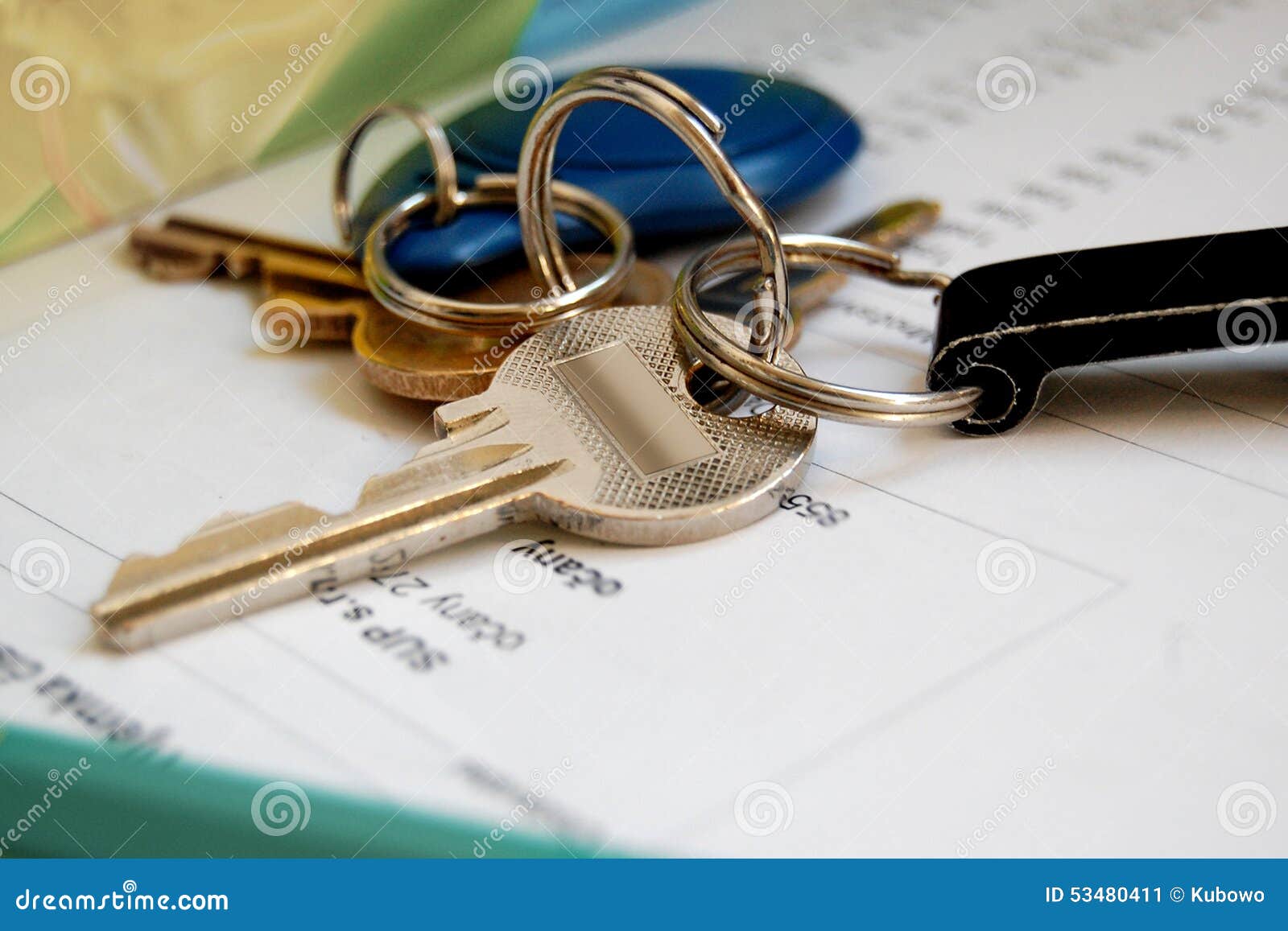 Office keys stock image. Image of ring, used, silver 53480411