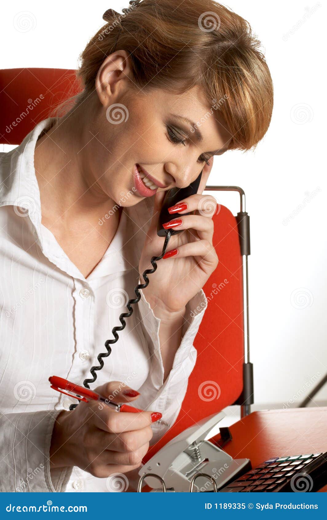 Office lady stock image. Image of business, happy, blouse - 1189335