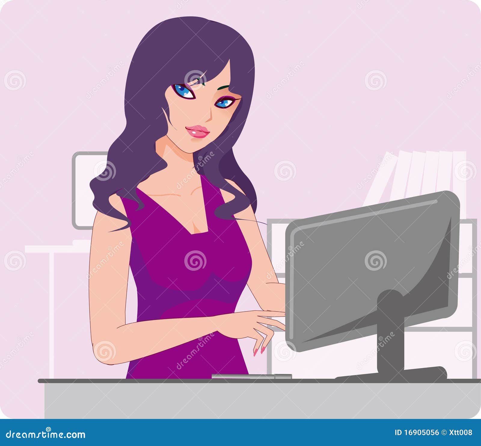 Office lady stock vector. Illustration of salary, person 16905056
