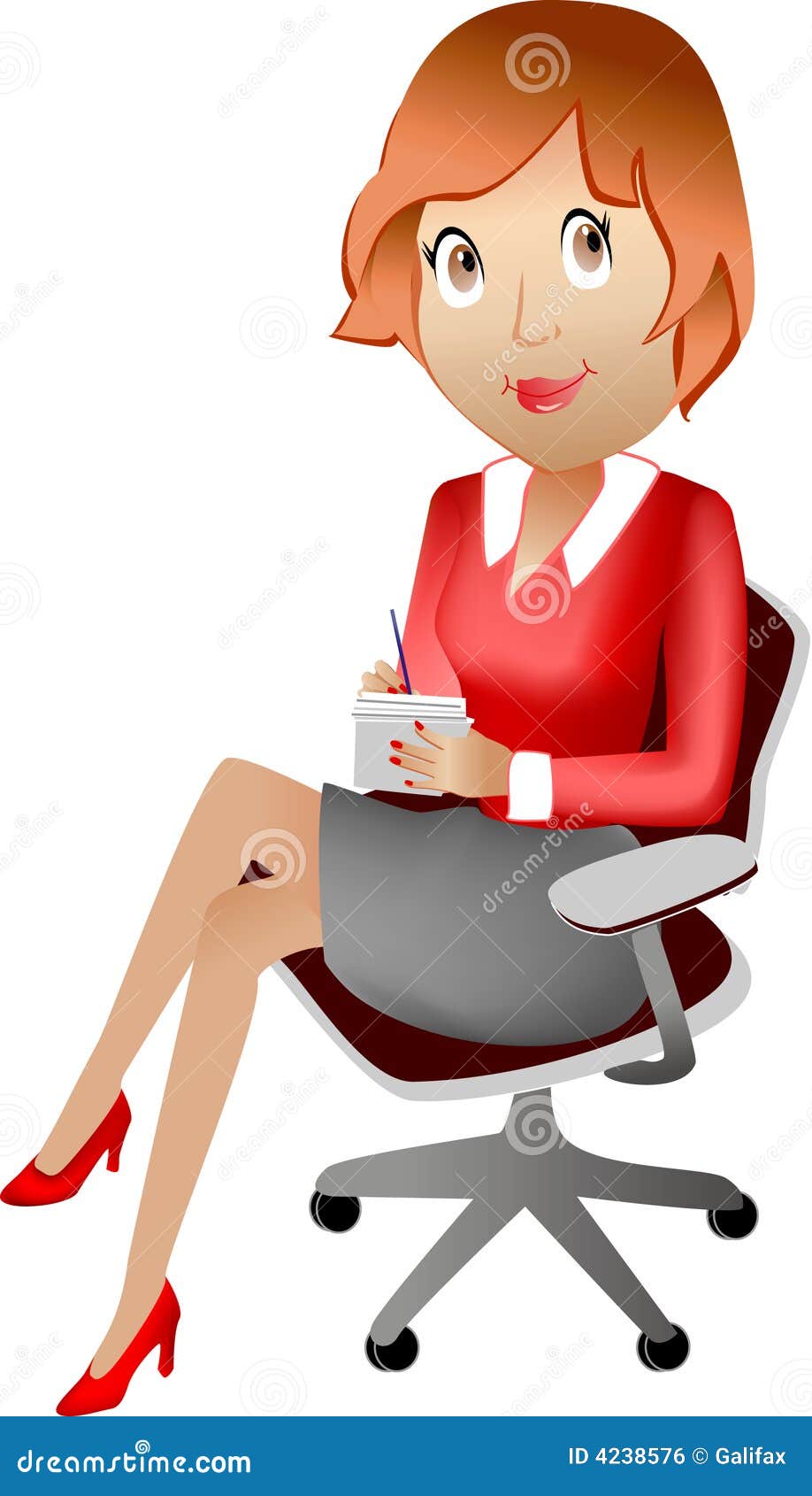 Office lady stock vector. Illustration of pretty, portrait 4238576