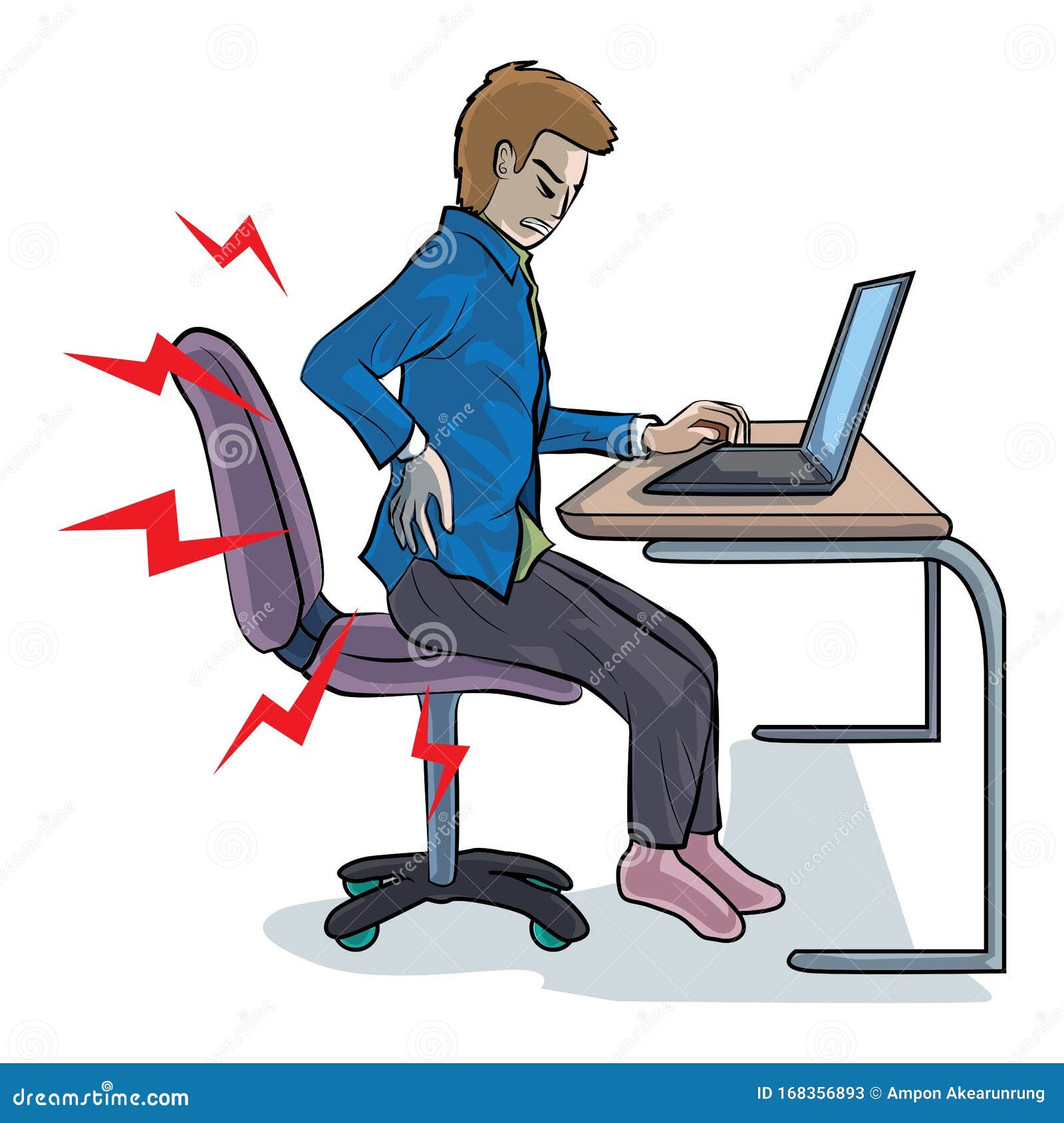 Office Man Was Back Ache because Office Syndrome Stock Vector - Illustration of office, human: 168356893 Office Man Was Back Ache because Office Syndrome Stock Vector - Illustration of office, human: 168356893